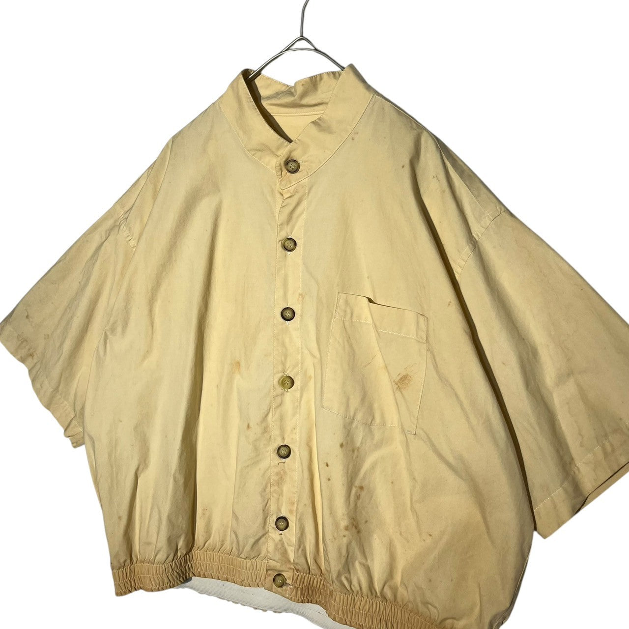 EMPORIO ARMANI(エンポリオアルマーニ) 80~90's vintage stand collar half sleeve jacket ヴィンテージ スタンドカラー ハーフスリーブ ジャケット 48(M) アイボリー