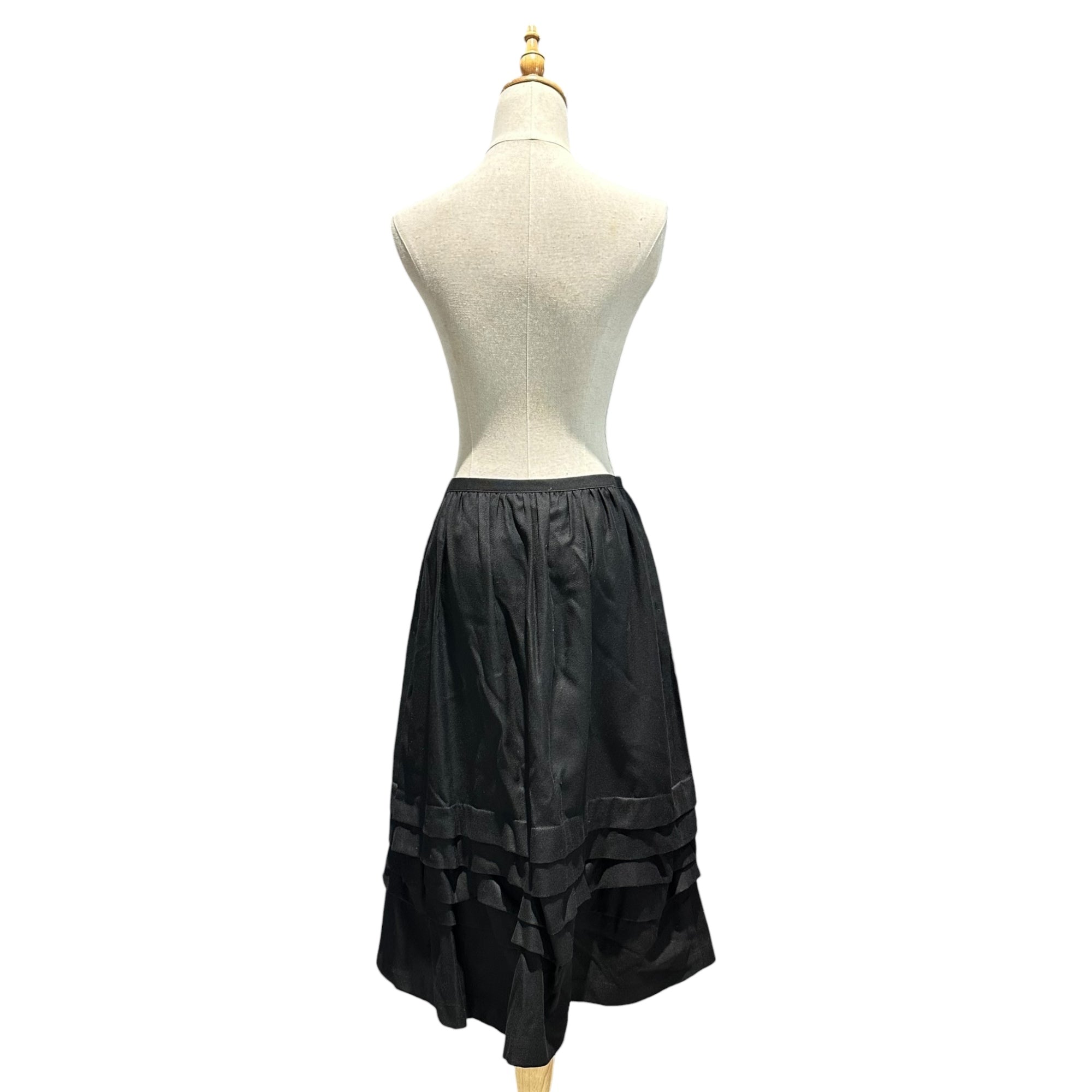 tricot COMME des GARCONS(トリココムデギャルソン) 09SS Wool Tencel Tiered Skirt ウール テンセル ティアード スカート TC-S002 M ブラック AD2008