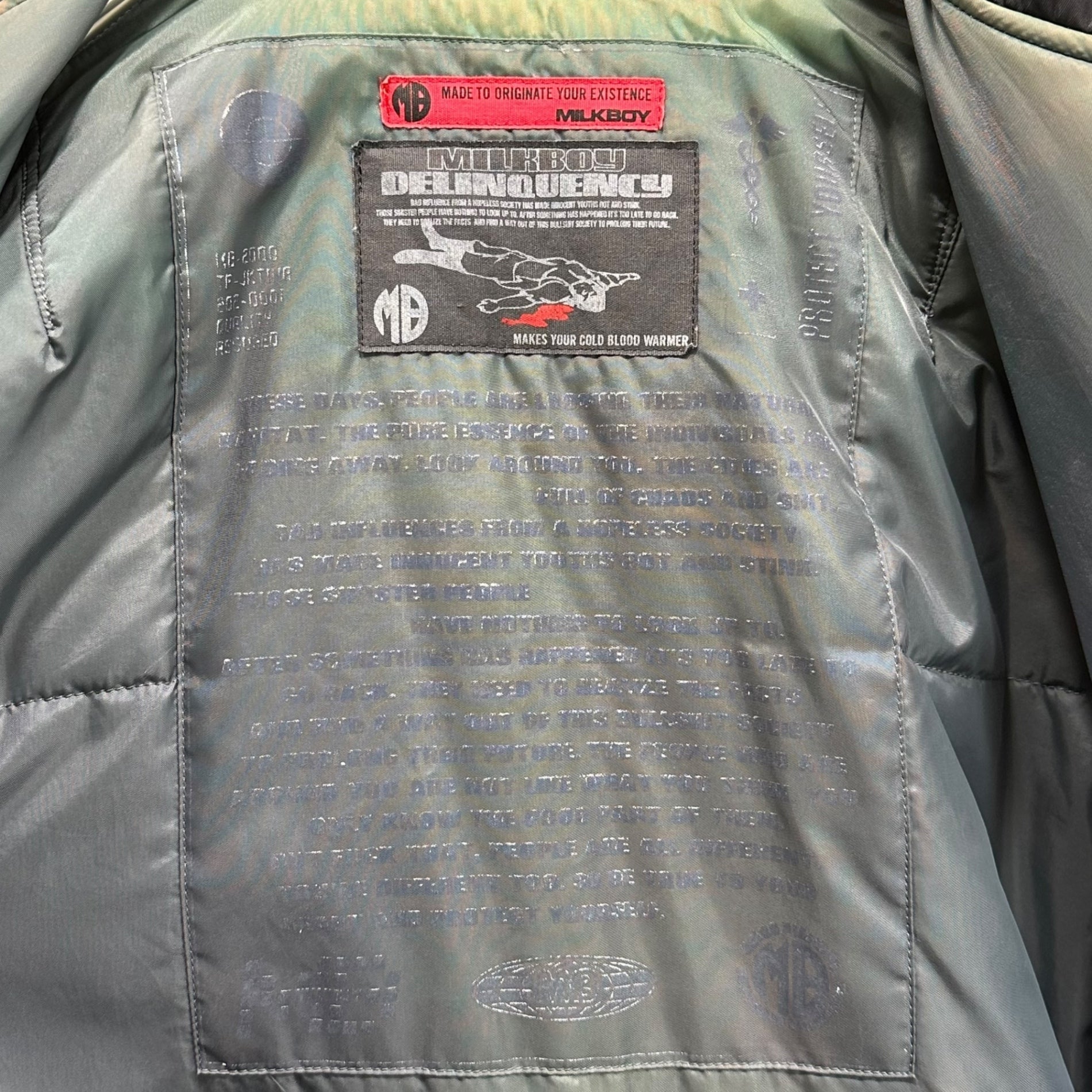 MILKBOY(ミルクボーイ) 00's MA-1 Coat 00年代 中綿 MA1 コート 10-0020 FREE ブラック Y2K