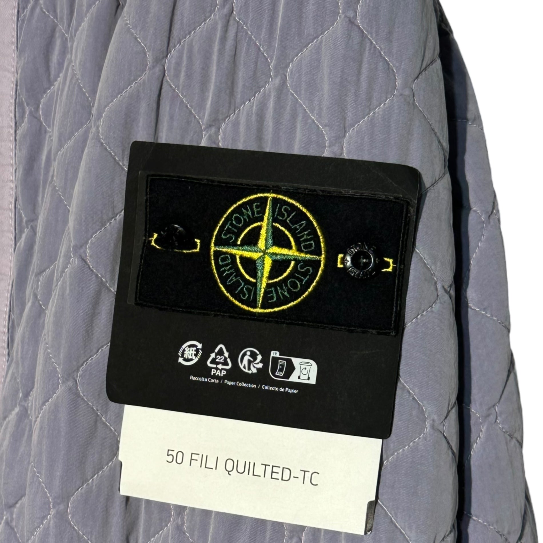 STONE ISLAND(ストーンアイランド) 23AW Quilted Hooded Zip-Up Jacket キルティング フーデット ジップアップ ジャケット 791540133 L ライトパープル×ブルー マウンテンパーカー