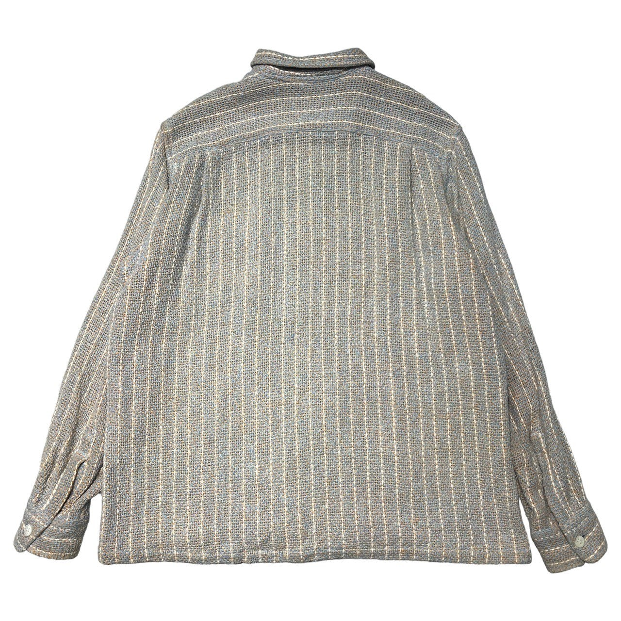 COMME des GARCONS HOMME(コムデギャルソンオム) 80~90's big silhouette braided shirt/ビッグシルエット編み込みシャツ/80年代/90年代 SIZE表記切れ ピンク×ブルー 品質表示タグ切れ 推定80~90年代