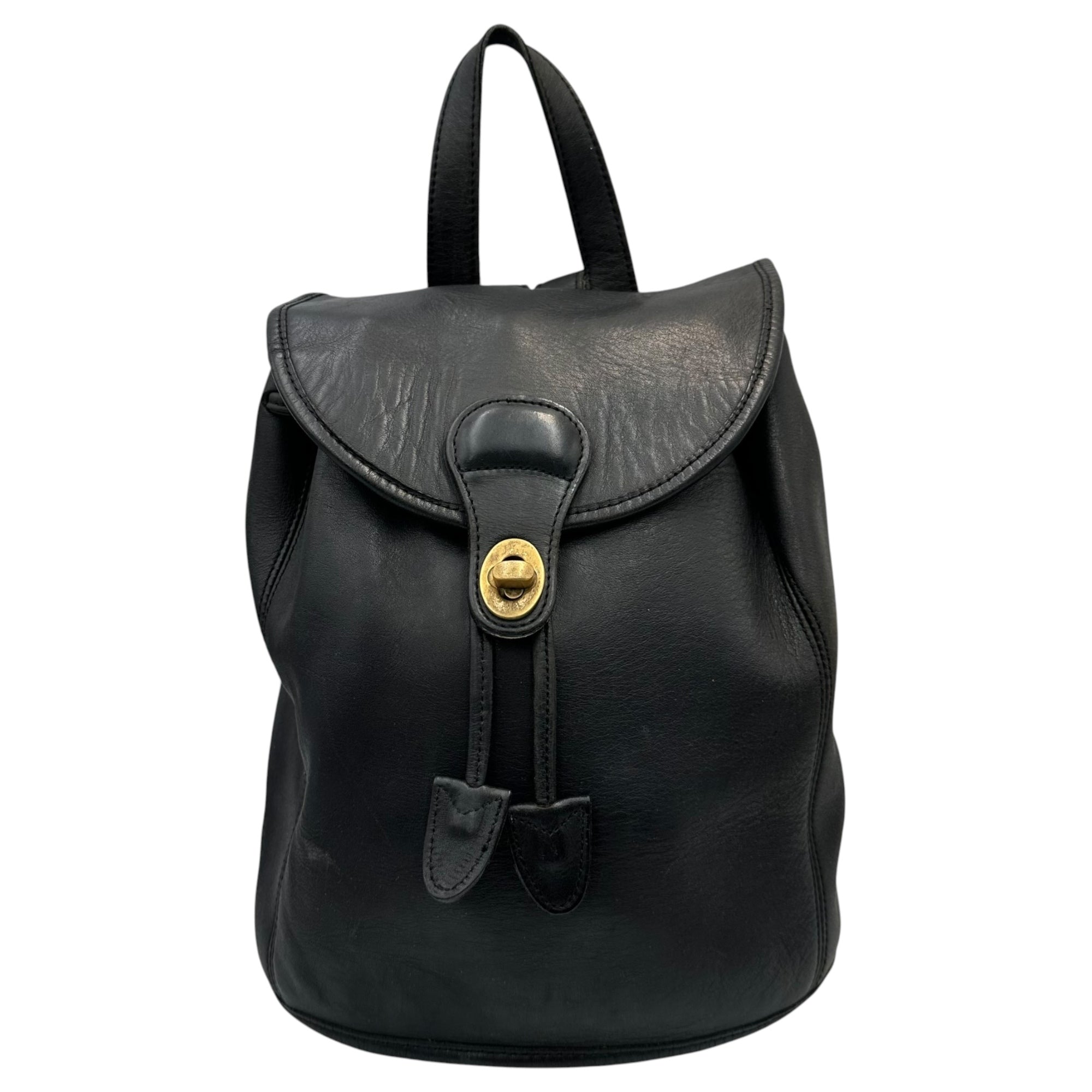 OLD COACH(オールドコーチ) Vintage Turnlock All-Leather Backpack ヴィンテージ ターンロック オールレザー リュック 101-76 ブラック