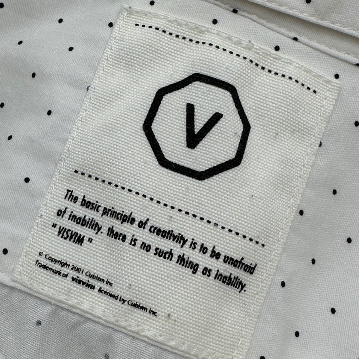 VISVIM(ビズビム/ヴィズヴィム) Detachable-Collar Dot Shirt 襟 取り外し ドット シャツ M ホワイト×ネイビー