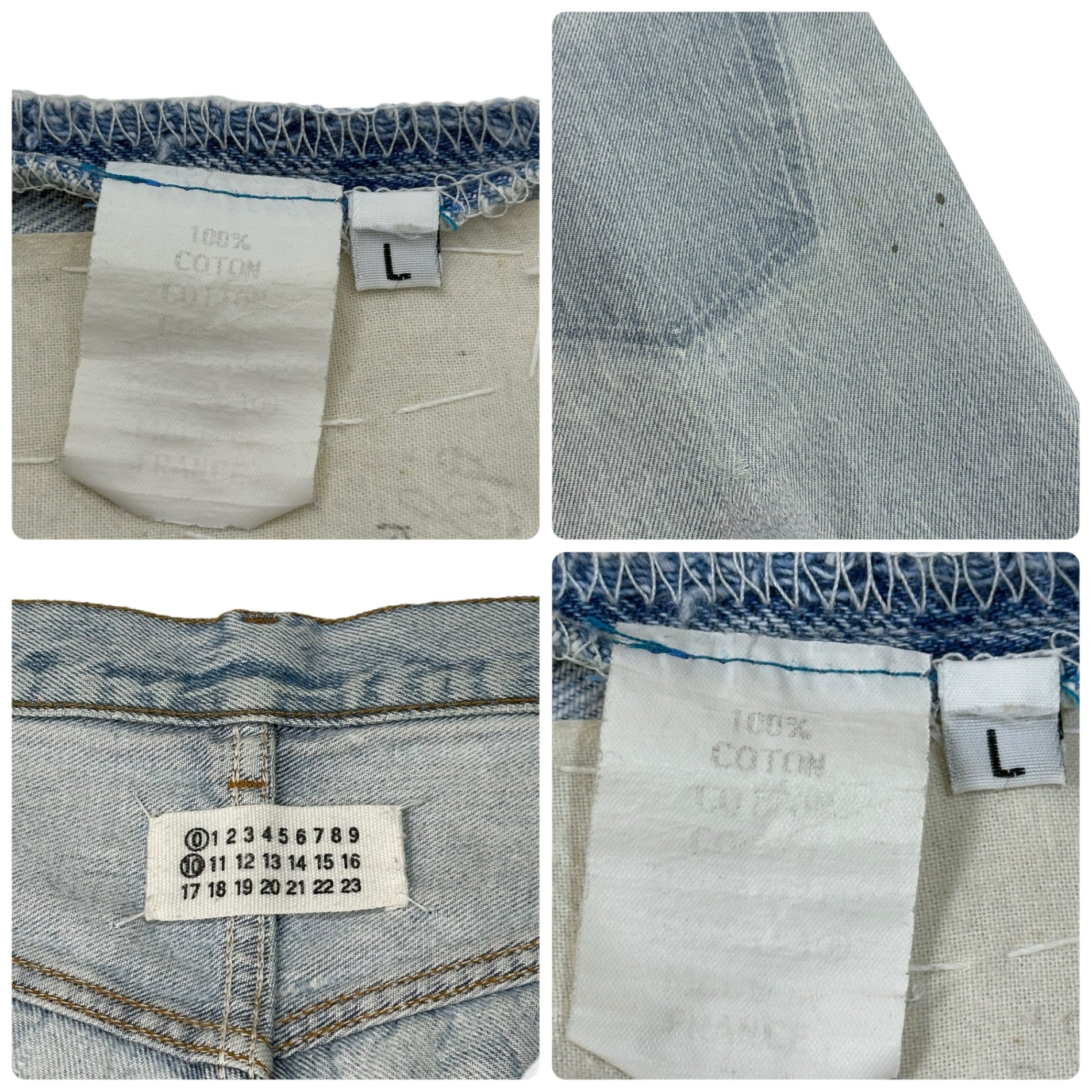 Maison Martin Margiela(メゾン マルタンマルジェラ) 00's ⓪ ⑩ Artisanal Reconstructed Denim Pants 本人期 アーティザナル デニム パンツ L インディゴ アーカイブ
