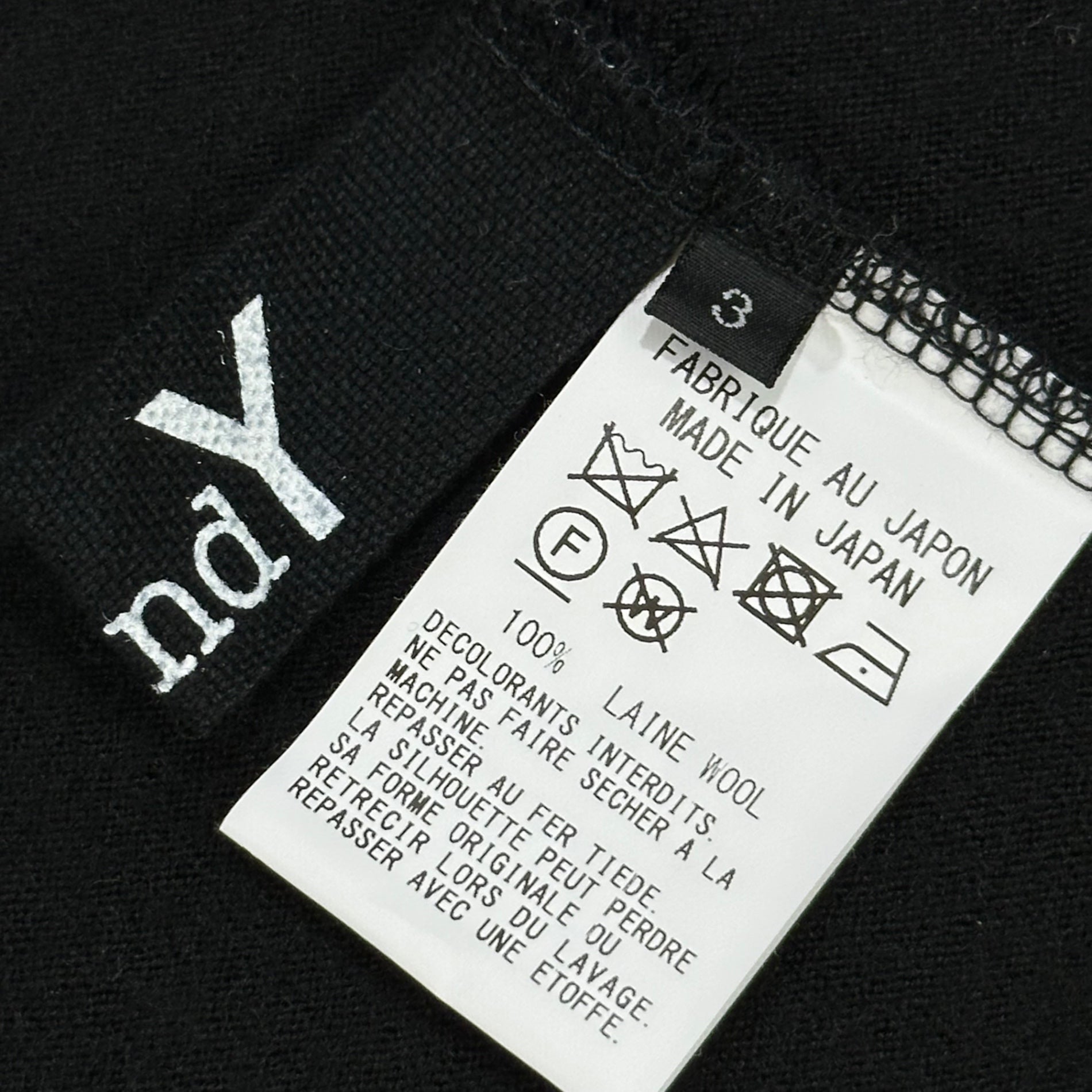 Ground Y(グラウンドワイ) 2024AW WOOL SHIRTS JACKET ウール シャツ ジャケット GO-T17-105 3 ブラック