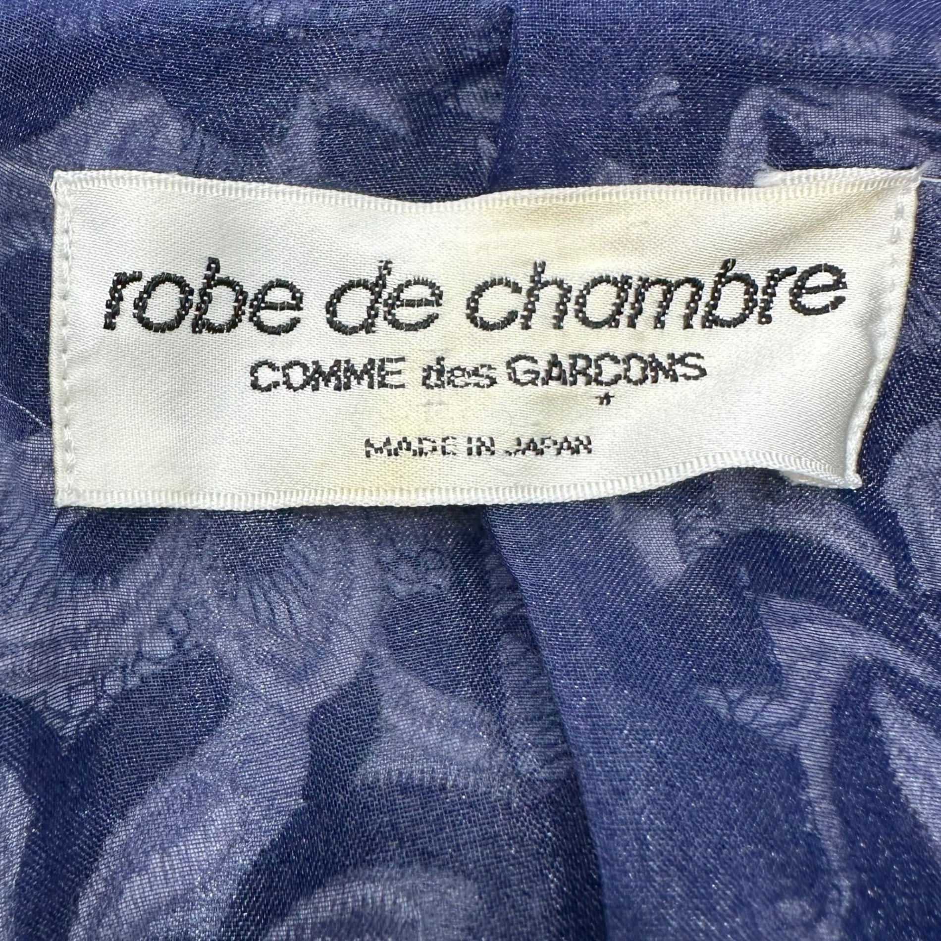 robe de chambre COMME des GARCONS(ローブドシャンブルコムデギャルソン) 90'sフラワーパターンショートジャケット/インナーオーガンジー/99AW/本人期/川久保玲 RJ-040100 SIZE FREE ネイビー AD1999