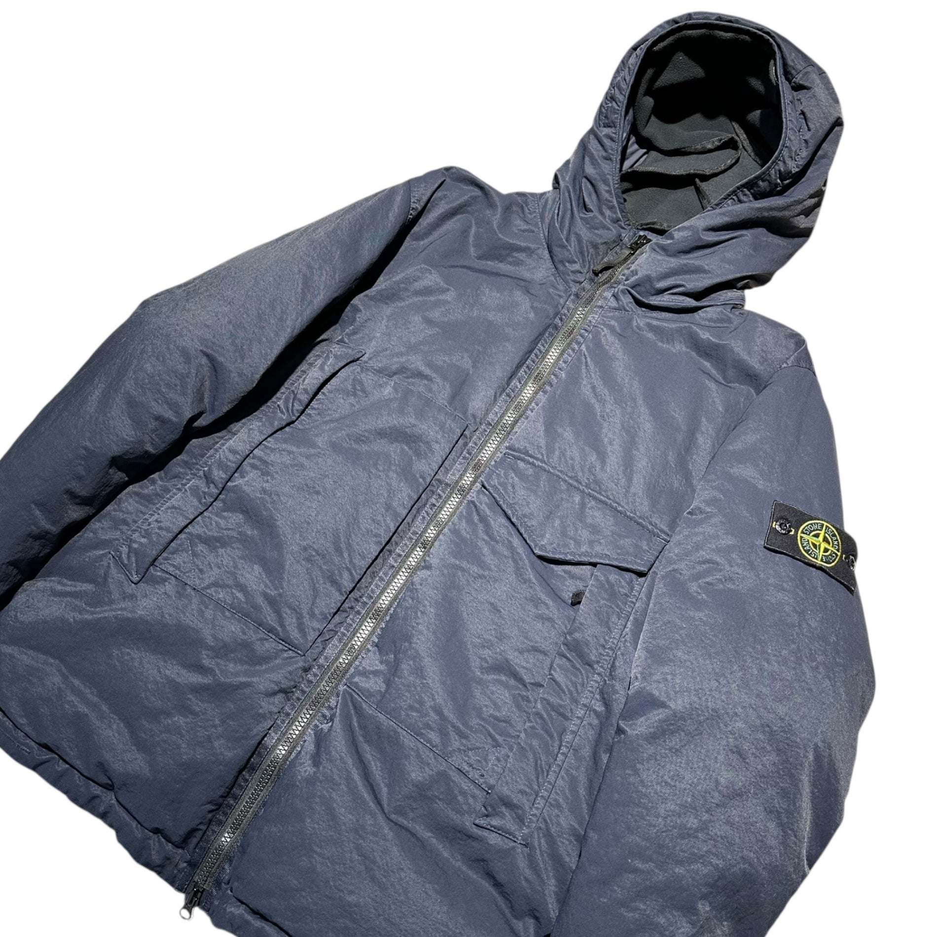 STONE ISLAND(ストーンアイランド) 22AW OPAQUE NYLON TWILL DOWN JACKET オペーク ナイロン ツイル ダウン ジャケット 77154121 XL ネイビー フーデッド
