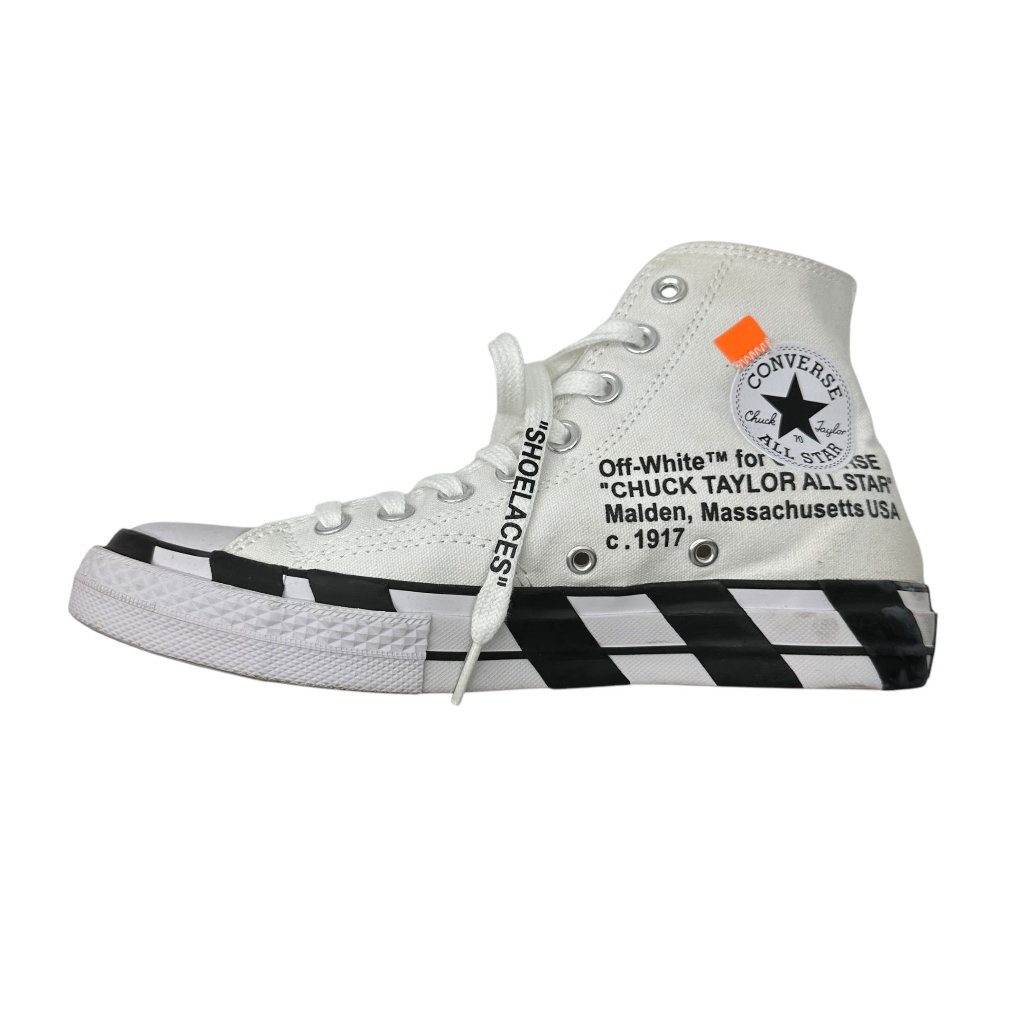 CONVERSE × OFF-WHITE(コンバース × オフホワイト) chuck taylor all star チャックテイラー オールスター スニーカー コラボ 163862C 25.5cm ホワイト×ブラック