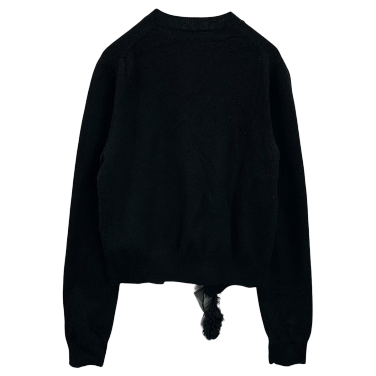 COMME des GARCONS(コムデギャルソン) 2004AW Lace-Trimmed Cashmere Cardigan レース装飾 カシミヤ カーディガン GN-N011 FREE ブラック AD2004 00s アーカイブ カシミア100%