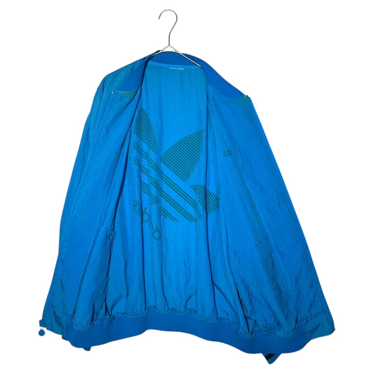 adidas(アディダス) 80's Trefoil Logo Nylon Blouson トレフォイユ ロゴ ナイロン ブルゾン 表記無(L程度) ブルー 推定80年代 ヴィンテージ ジャケット ジャージ