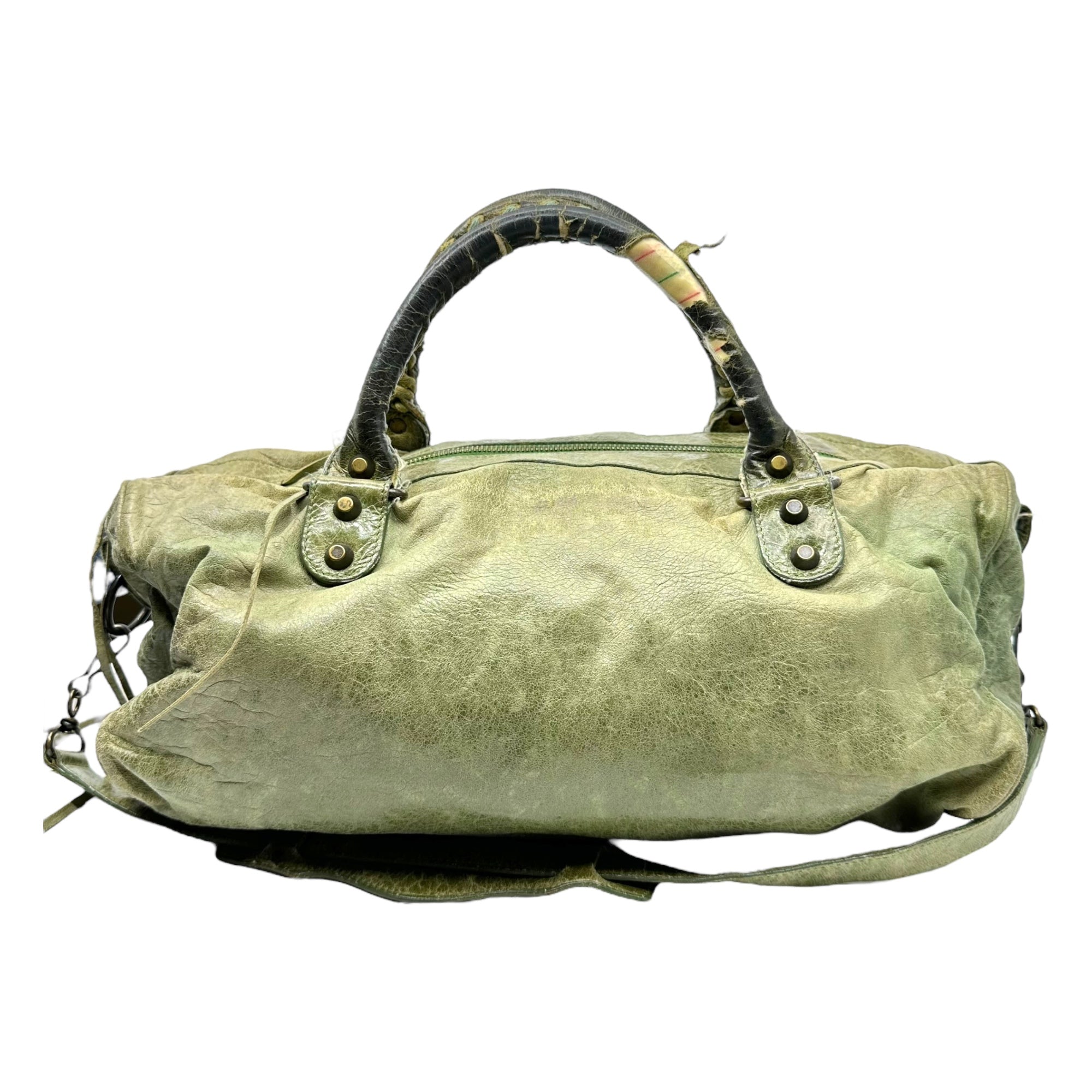 BALENCIAGA(バレンシアガ) 00's THE FIRST ザ ファースト 2WAY ショルダー バッグ 128528 502752 モスグリーン ショルダー レザー