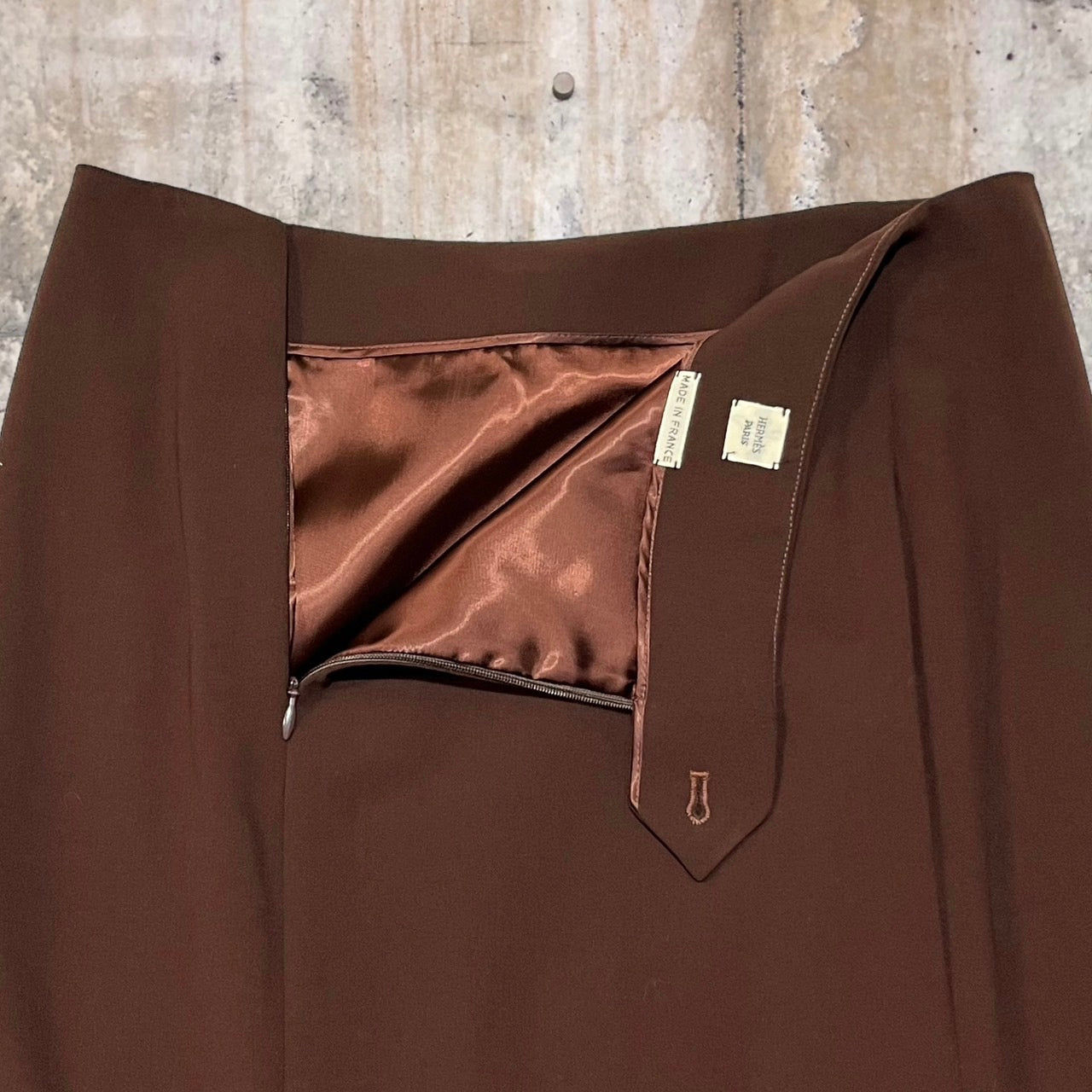 HERMES(エルメス) by Jean Paul Gaultier Stretch Wool Skirt/ゴルチエ期ストレッチウールスカート/デザインスカート SIZE 36(S) ブラウン 稀少アイテム 美品