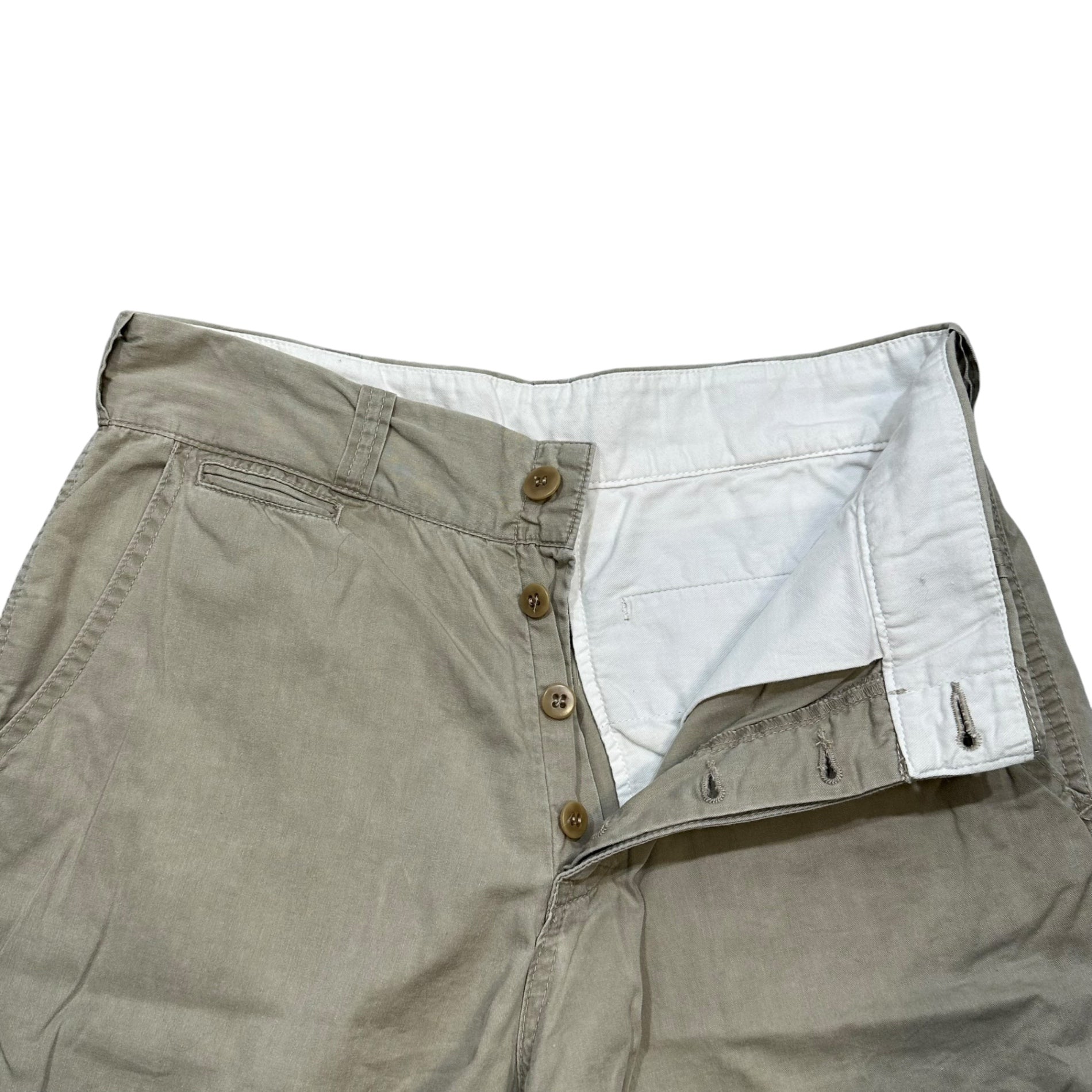 GOODENOUGH(グッドイナフ) 00's Button-fly chino shortsボタンフライ チノ ショートパンツ M アイボリー