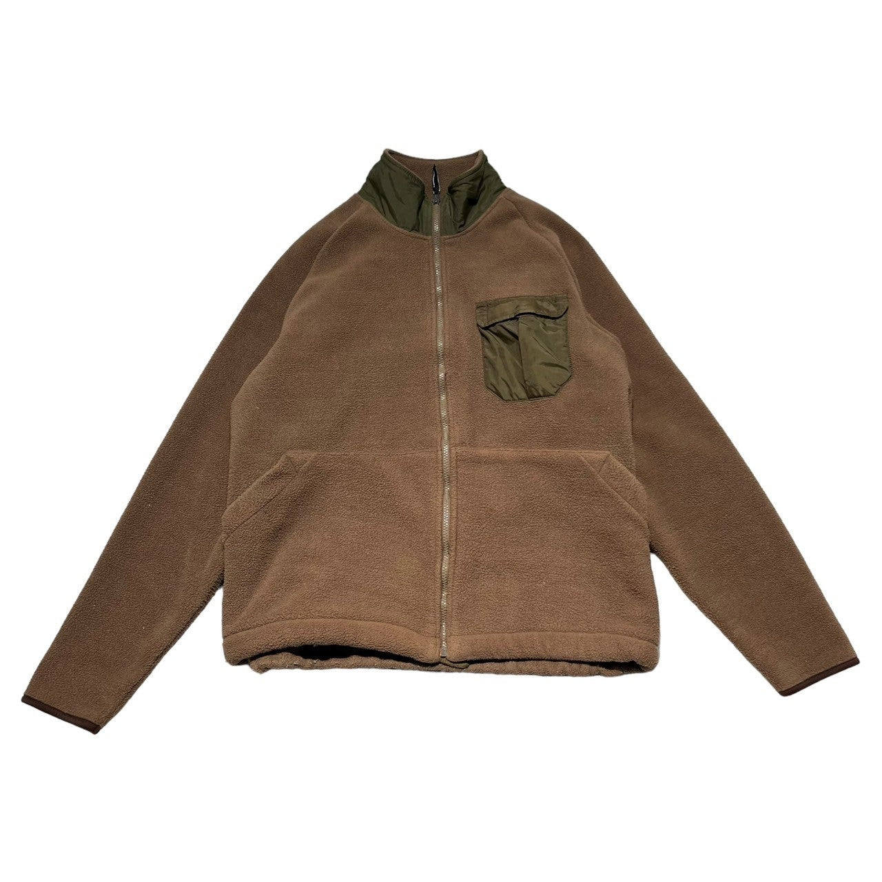 NEIGHBORHOOD(ネイバーフッド) 99AW army fleece jacket ナイロン 切替 アーミー フリース ジャケット 表記消え(L程度) ブラウン×カーキ 90's 90年代 アーカイブ