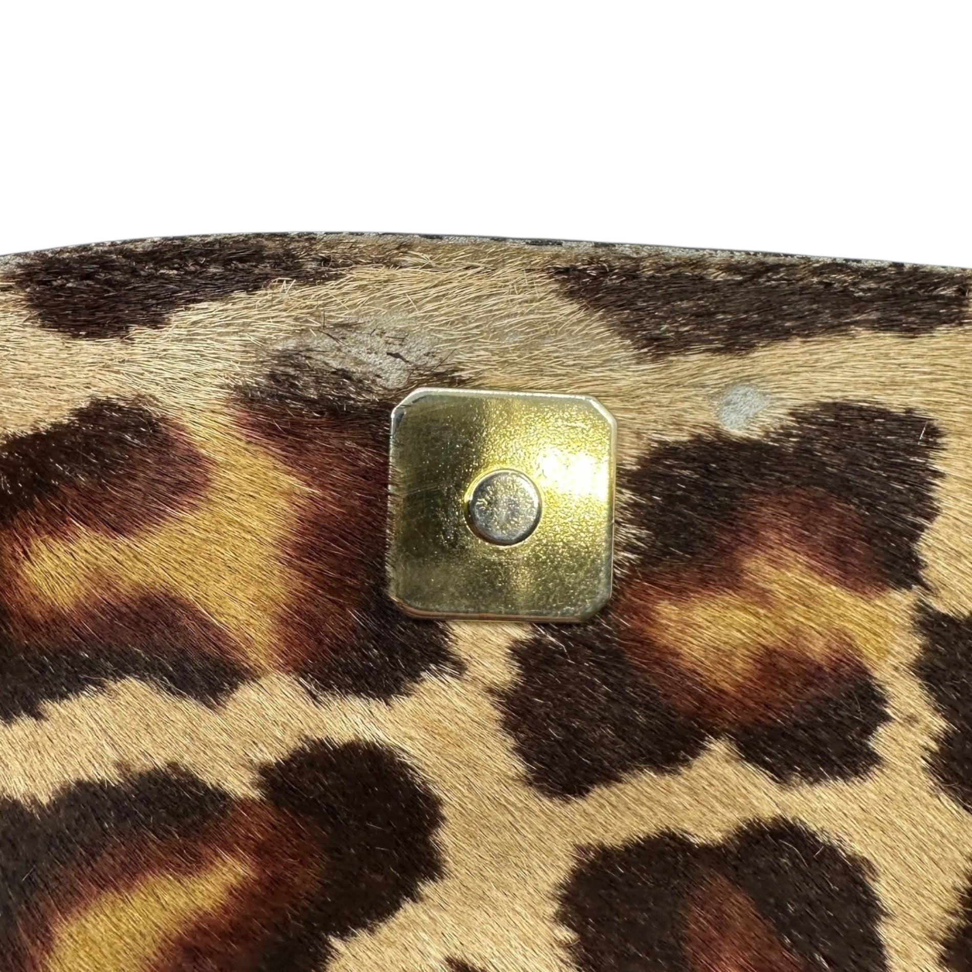 FENDI(フェンディ) Leopard halaco leather one shoulder bag レオパード ハラコ レザー ワンショルダー バッグ ベージュ×ブラウン ハンド