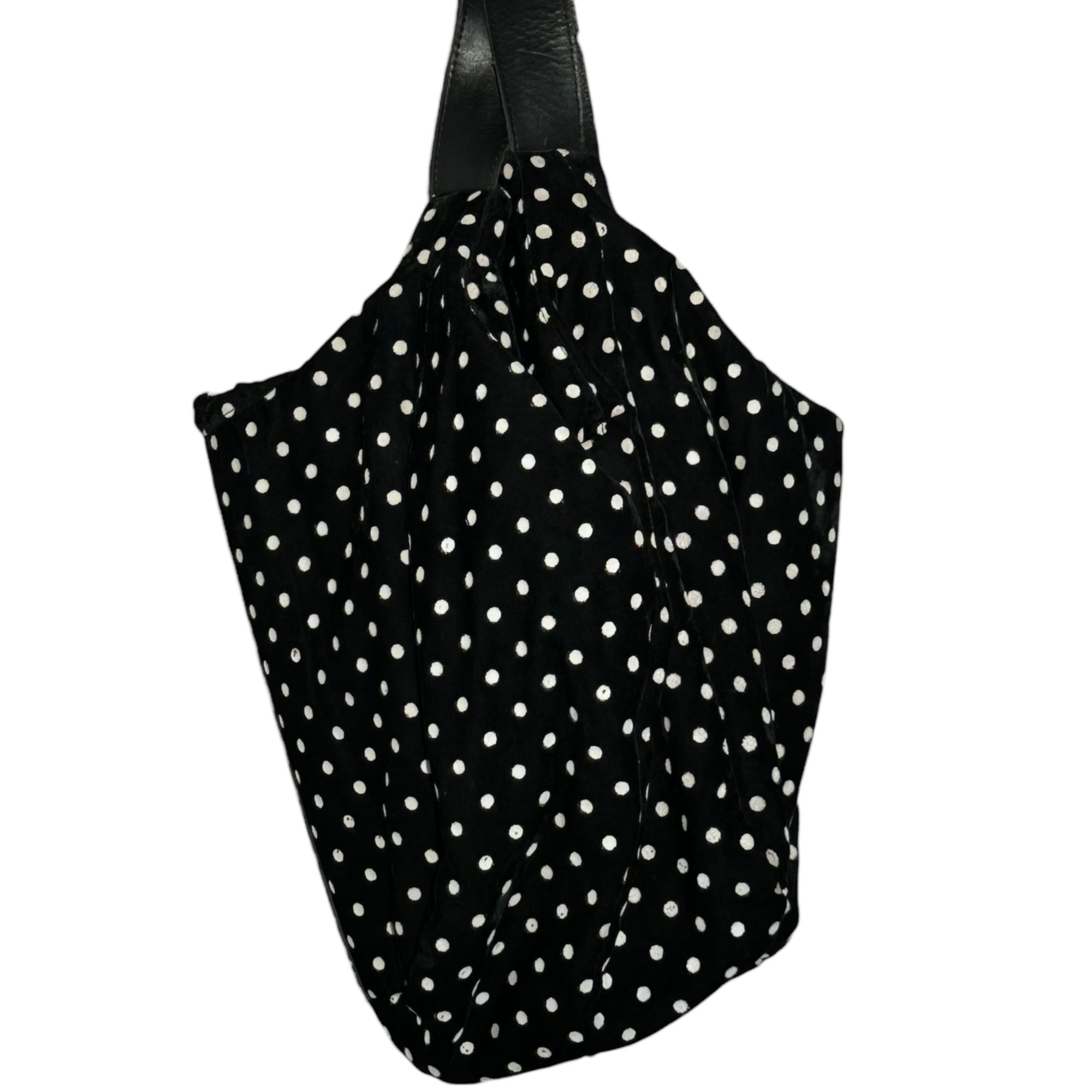 tricot COMME des GARCONS(トリココムデギャルソン) Polka Dot Velour Leather Handle Tote Bag ドット柄 ベロア レザー ハンドル トート バッグ TB-K210 ブラック×ホワイト