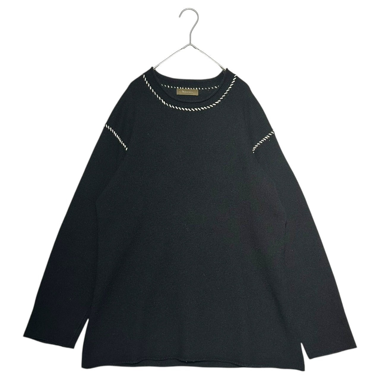Y's for men(ワイズフォーメン) 90's Vintage Hand Stitched Crew Neck Knit Pullover 90年代 ヴィンテージ ハンドステッチ クルーネック ニット プルオーバー MH-K10-141 FREE ブラック×ホワイト