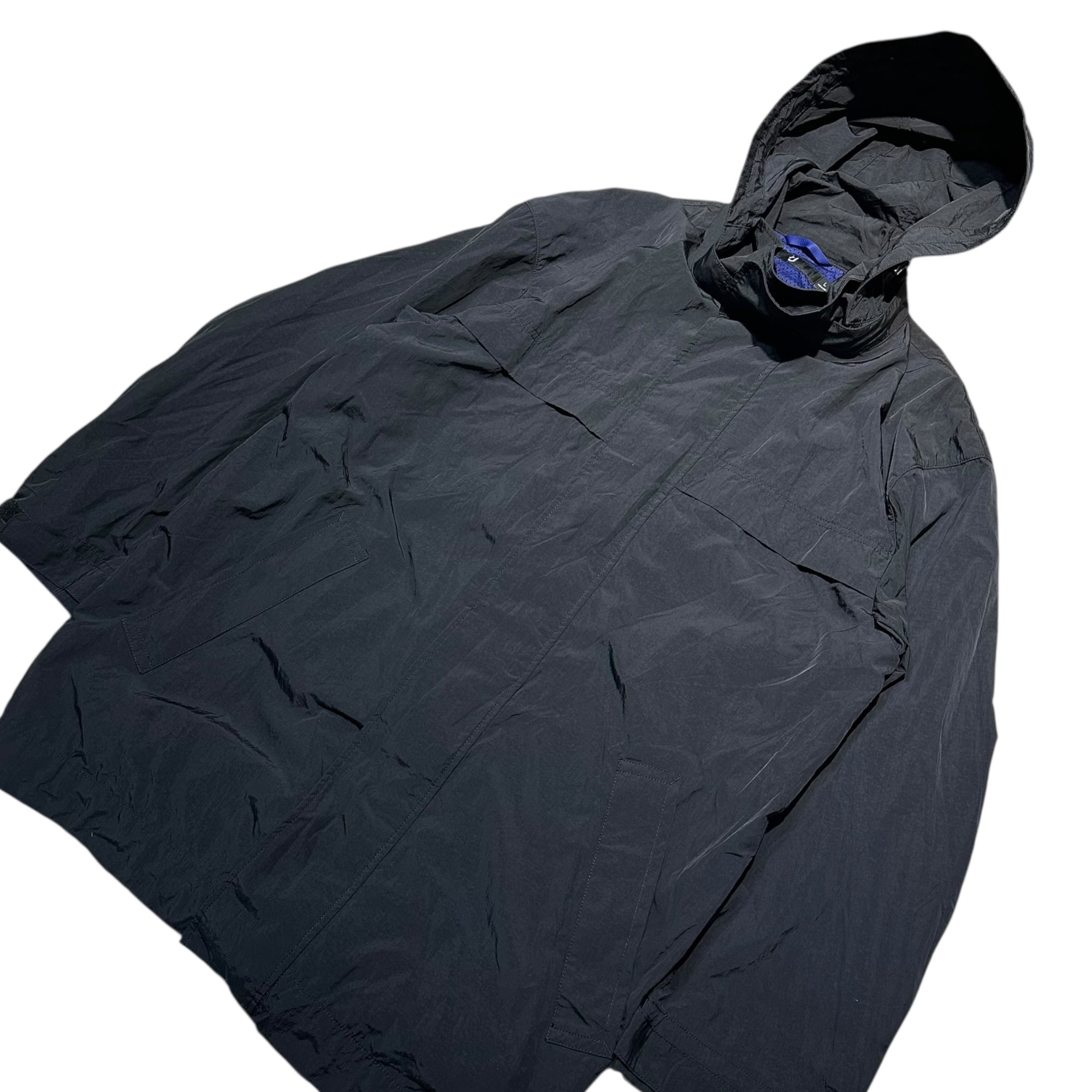 +J(プラスジェイ) オーバーサイズ フーデッド ハーフ コート 439927 L ブラック UNIQLO(ユニクロ) JIL SANDER(ジルサンダー) コラボ ナイロン マウンテンパーカー ジャケット