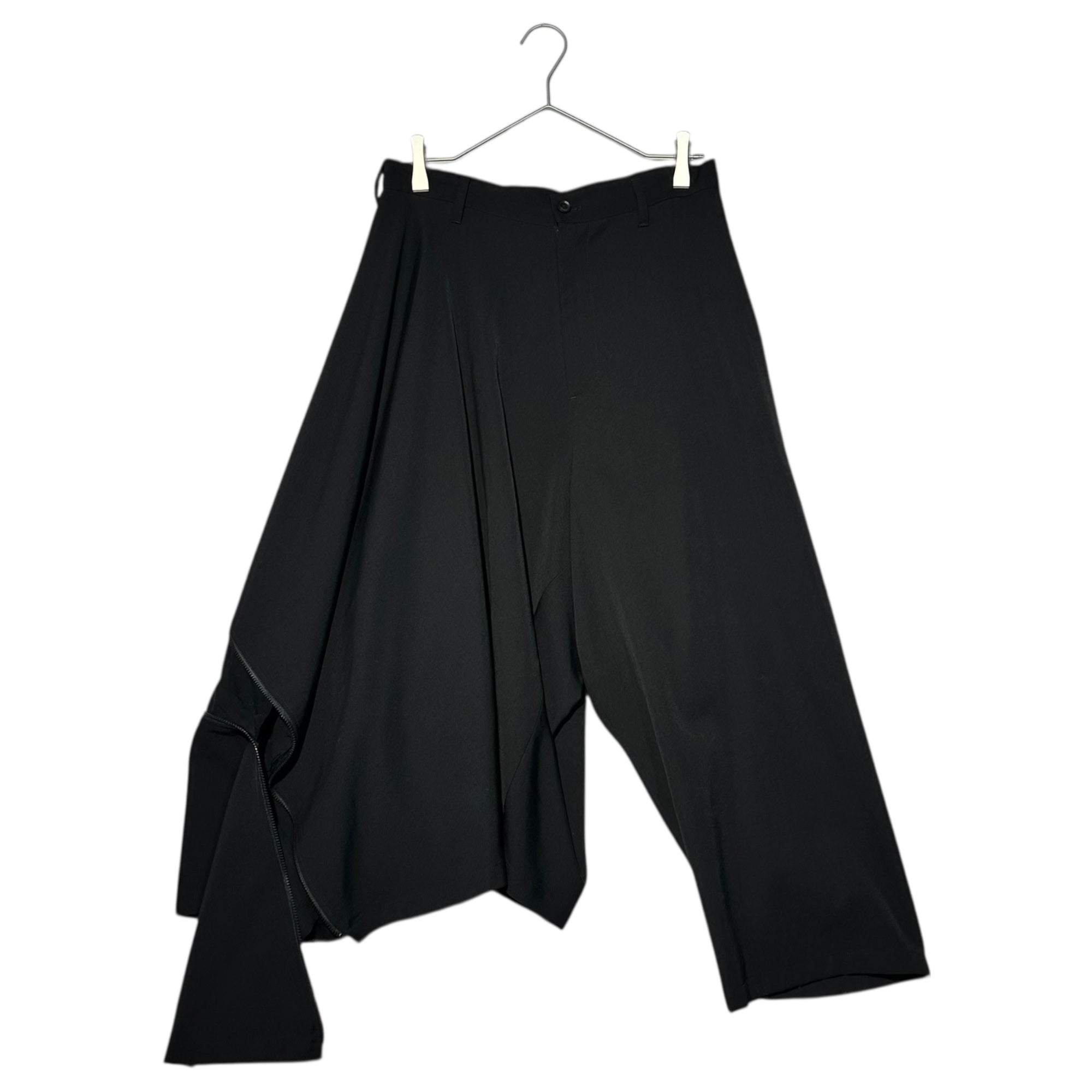 B YOHJI YAMAMOTO(ビー ヨウジヤマモト) Zip Design Asymmetrical Shorts ジップデザイン アシンメトリー ハーフパンツ NV-P58-100 2(M程度) ブラック