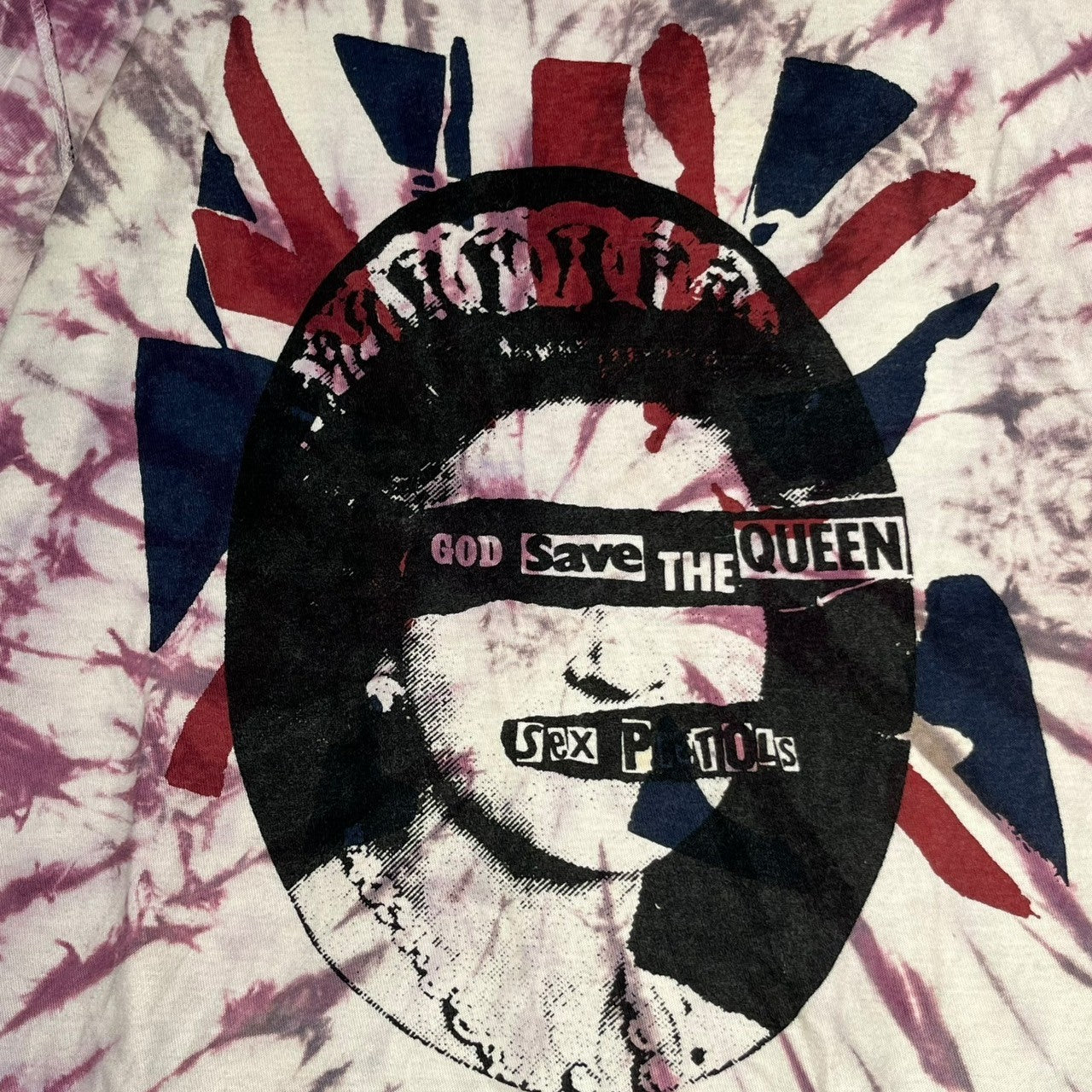 SEDITIONARIES by 666(セディショナリーズ バイ666) GOD SAVE THE QUEEN T-SHIRT ゴッド セーブ ザ クイーン Tシャツ タイダイ L パープル 復刻アイテム インサイドアウト仕様