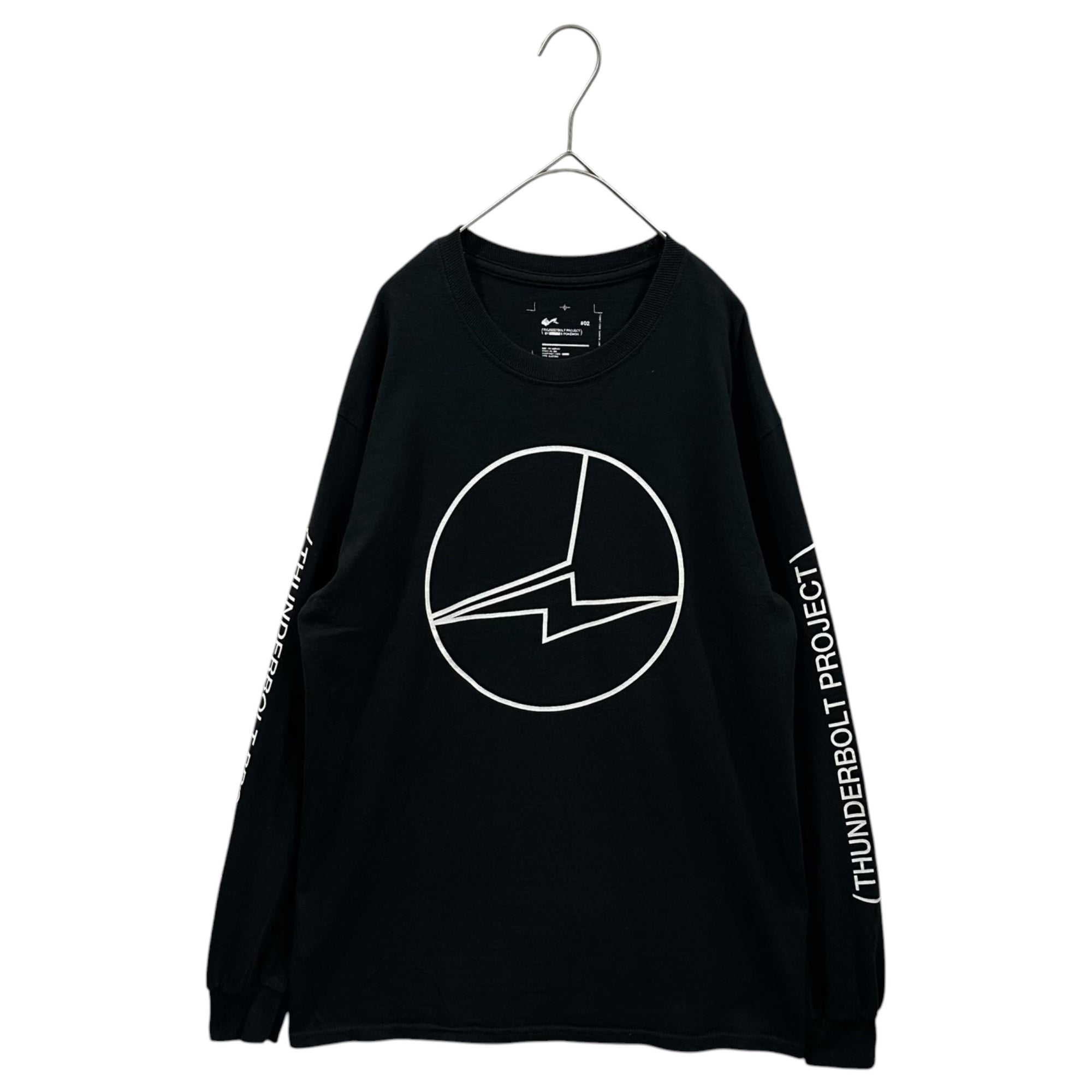 FRAGMENT DESIGN THUNDERBOLT PROJECT 2018FW Thunderbolt Project by Fragment and Pokémon Logo Long Sleeve T-Shirt サンダーボルト プロジェクト バイ フラグメント アンド ポケモン ロゴ ロング スリーブ Tシャツ 18-002-02 2(M程度) ブラック×ホワイト