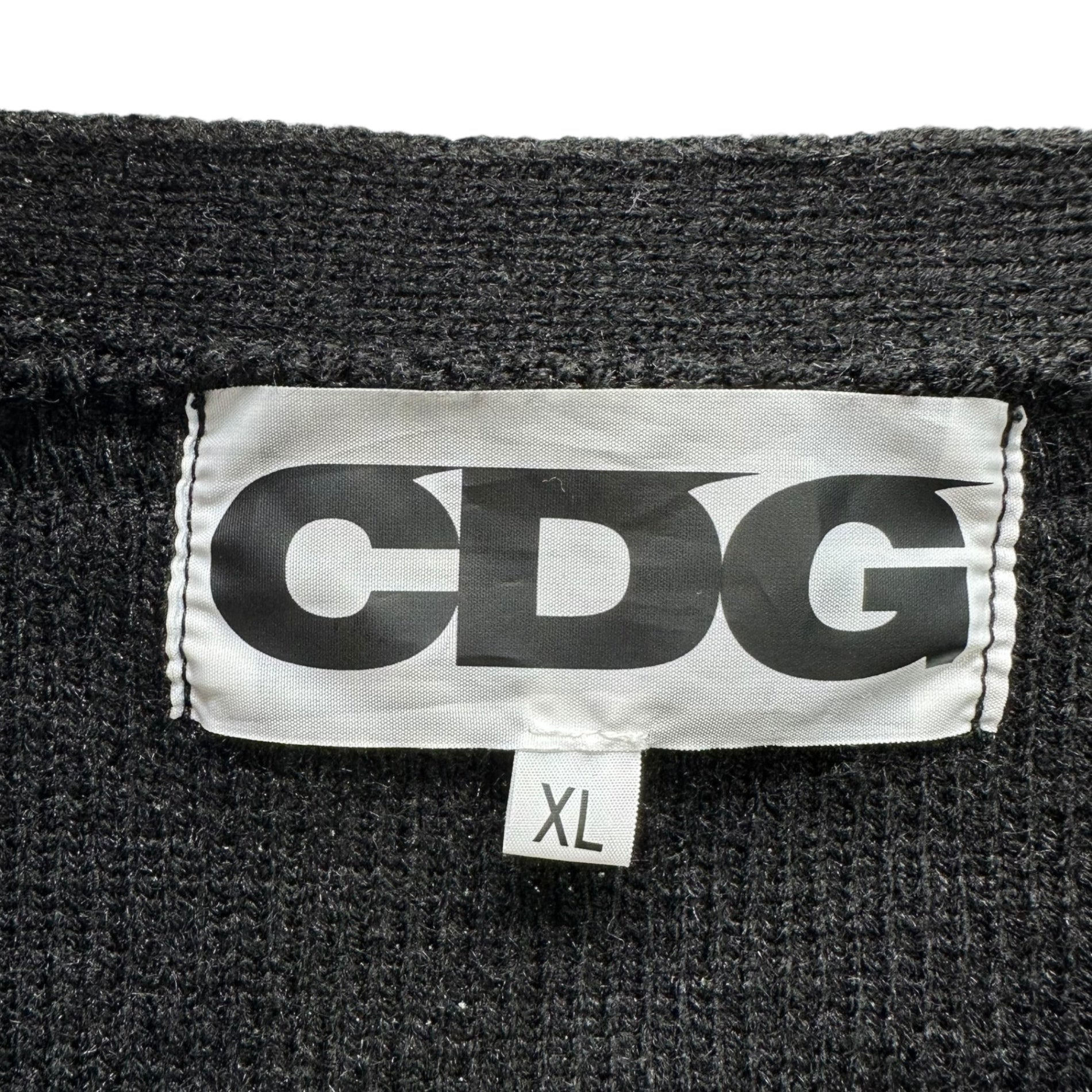 COMME des GARCONS CDG (コムデギャルソンシーディージー) 24AW Back Logo Ribbed Knit Cardigan バック ロゴ リブニット カーディガン SZ-N010 XL ブラック AD2024