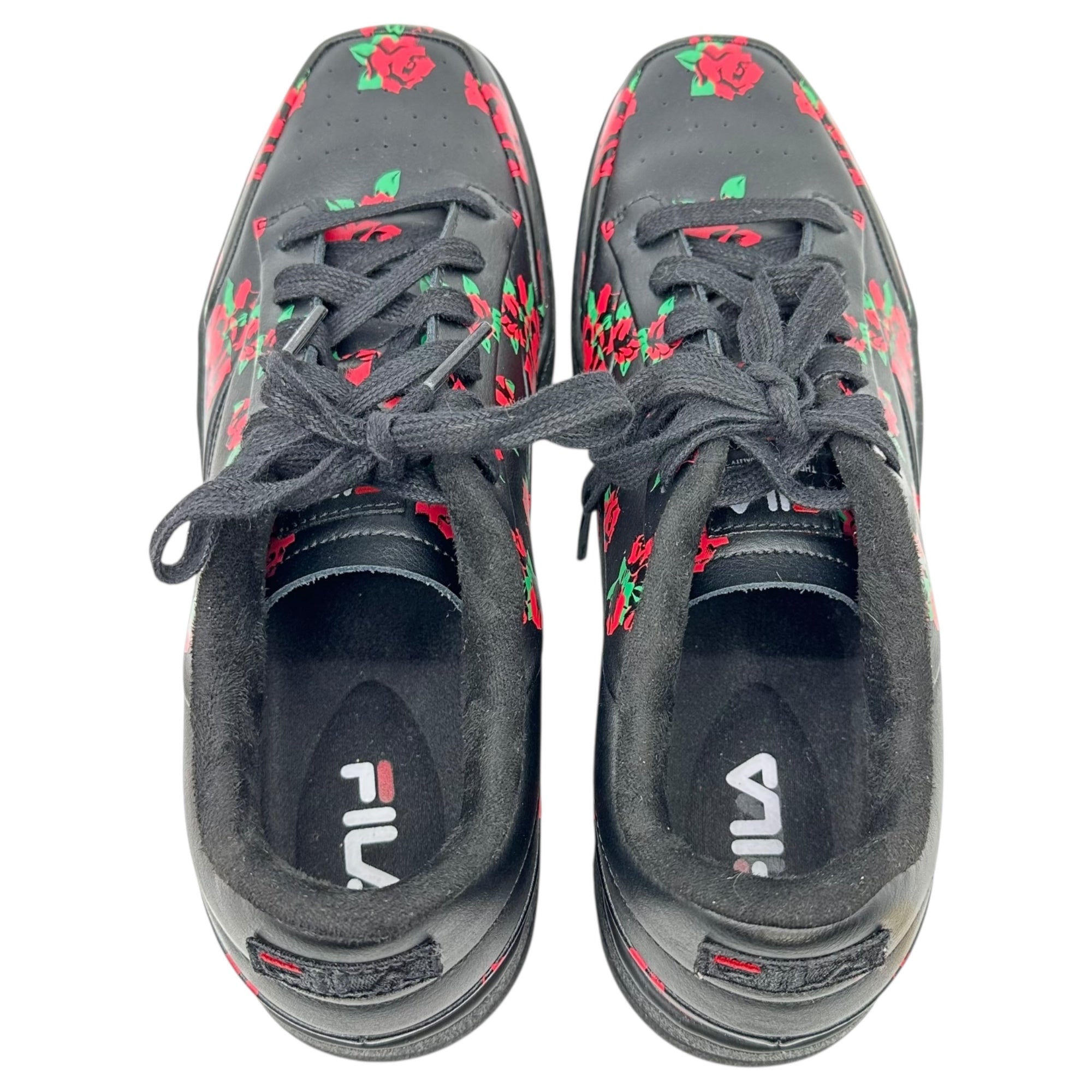FILA x BEDWIN & THE HEARTBREAKER(フィラ × ベドウィン) original tennis EM オリジナル テニス ローカット スニーカー 花柄 USS23093 29.0cm ブラック×レッド