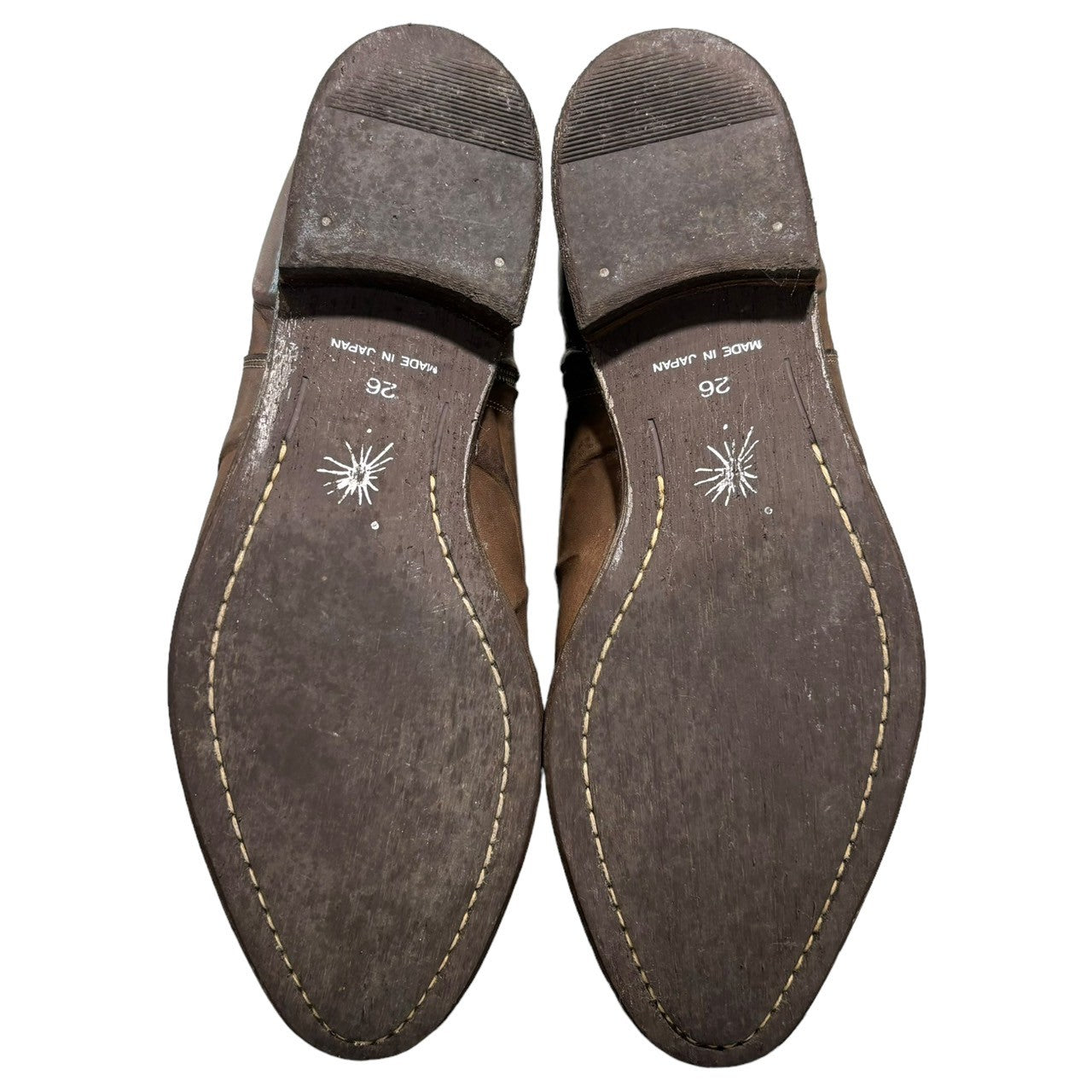 MIHARA YASUHIRO(ミハラヤスヒロ) 00's Broiled side zip leather shoes 炙り出し サイドジップ レザー シューズ 26cm ブラウン ARCHIVE