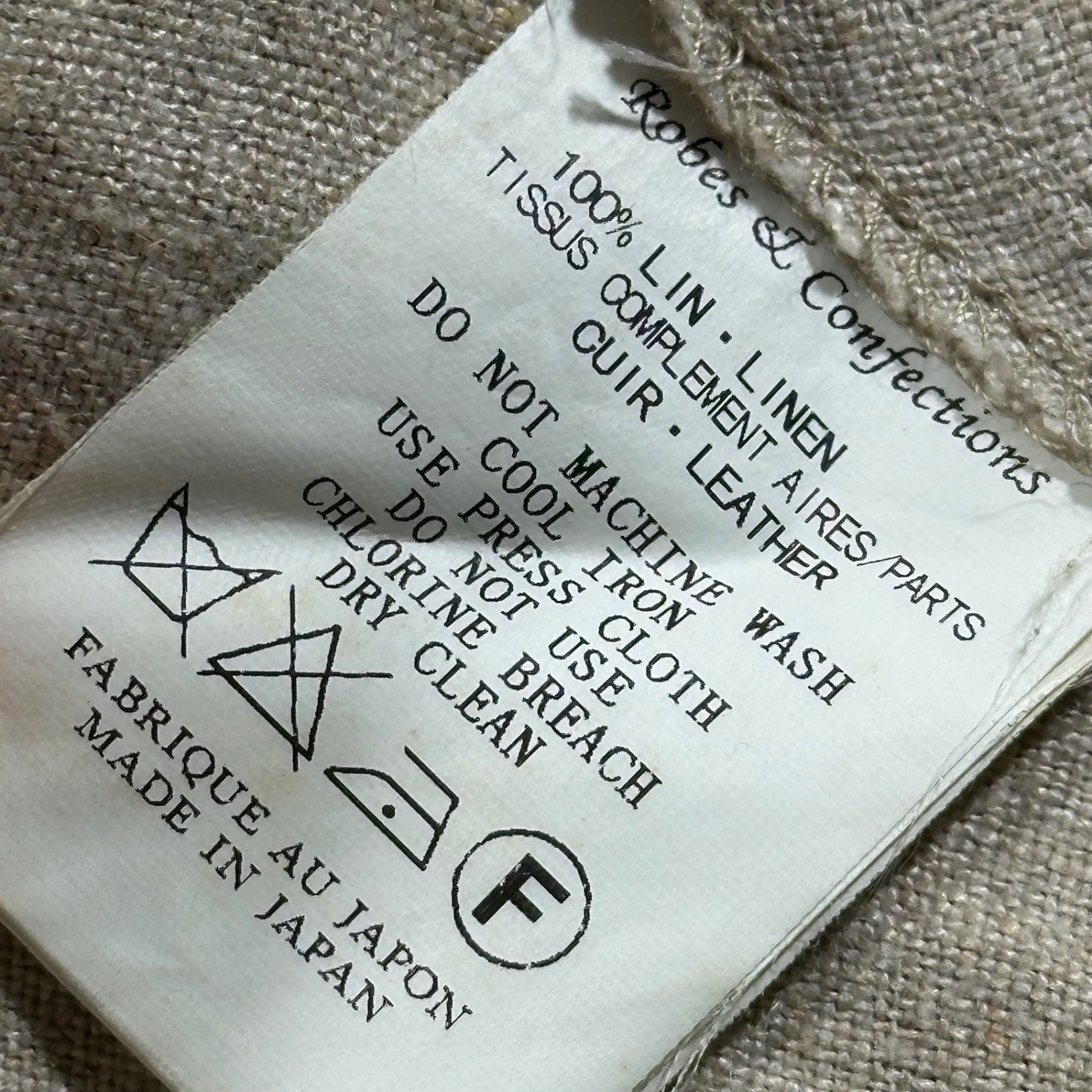 ROBES&CONFECTIONS(ローブスアンドコンフェクションズ) Pocket Leather Linen Sleeveless Dress ポケット レザー リネン ノースリーブ ワンピース FREE ベージュ