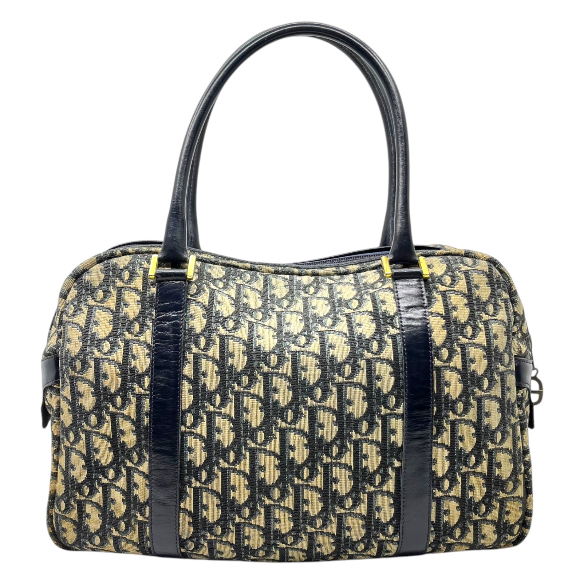 Christian Dior(クリスチャンディオール) CD logo trotter vintage handbag ロゴ トロッター ヴィンテージ ハンド バッグ ネイビー OLD