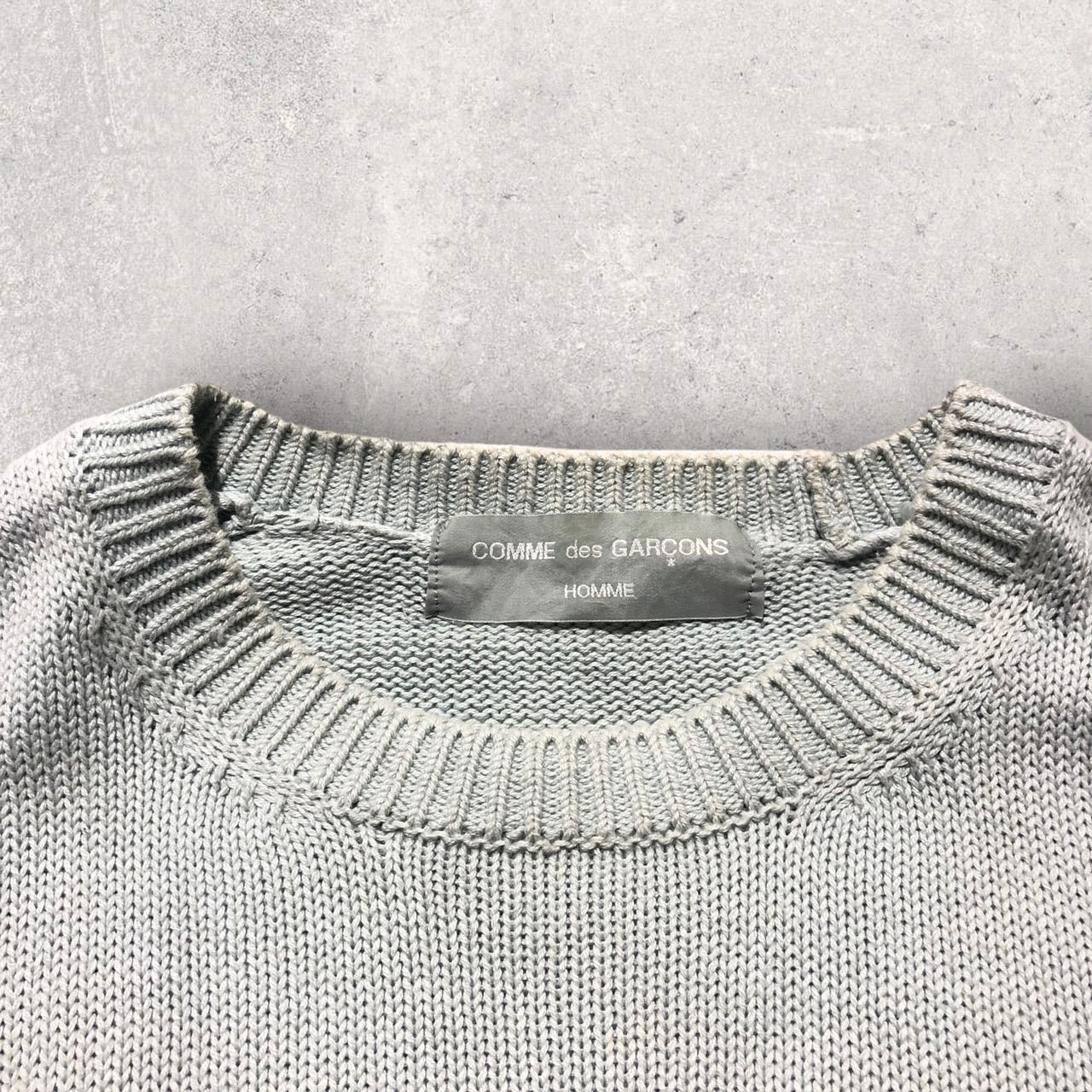 COMME des GARCONS HOMME(コムデギャルソンオム) 90'sコットンクルーネックニット HN-110270 表記なし(M程度) ブルー AD1992 田中オム