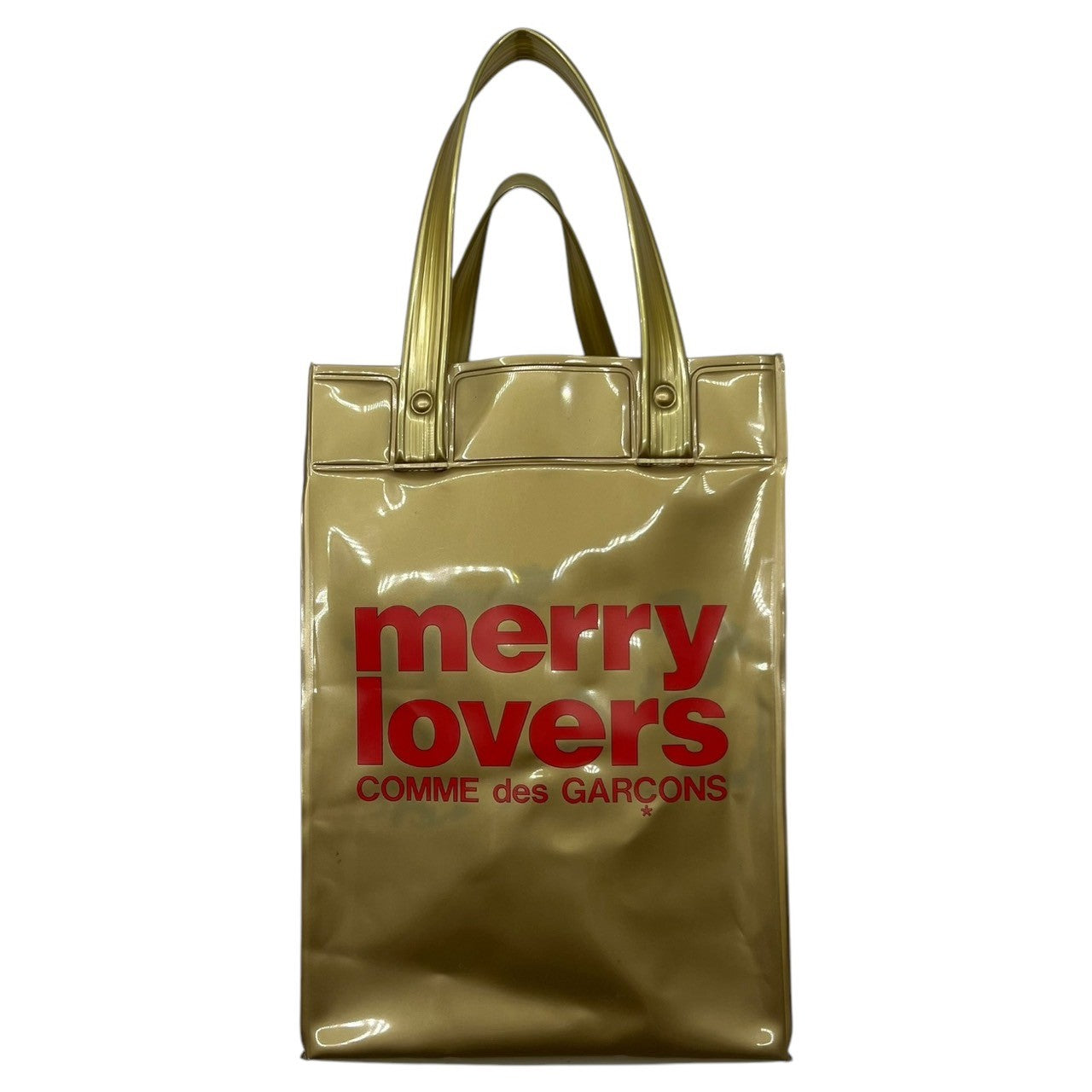 COMME des GARCONS(コムデギャルソン) 00’s "merry lovers" PVC BAG トート バッグ ゴールド×レッド 2004年