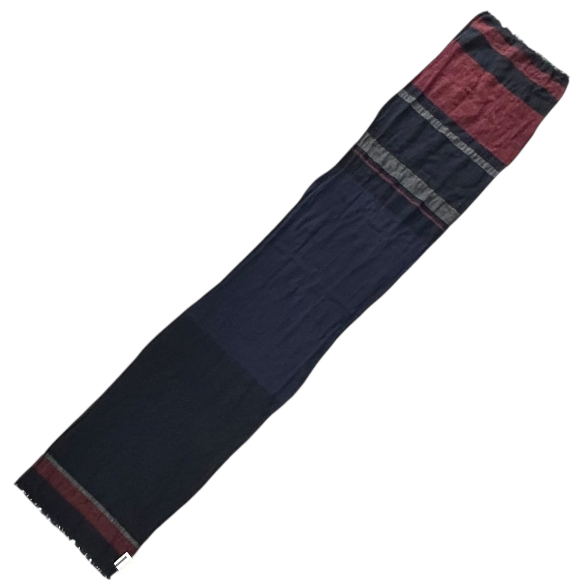 STILL BY HAND(スティルバイハンド) Switch Wool Scarf 切替 ウール マフラー ネイビー×ボルドー