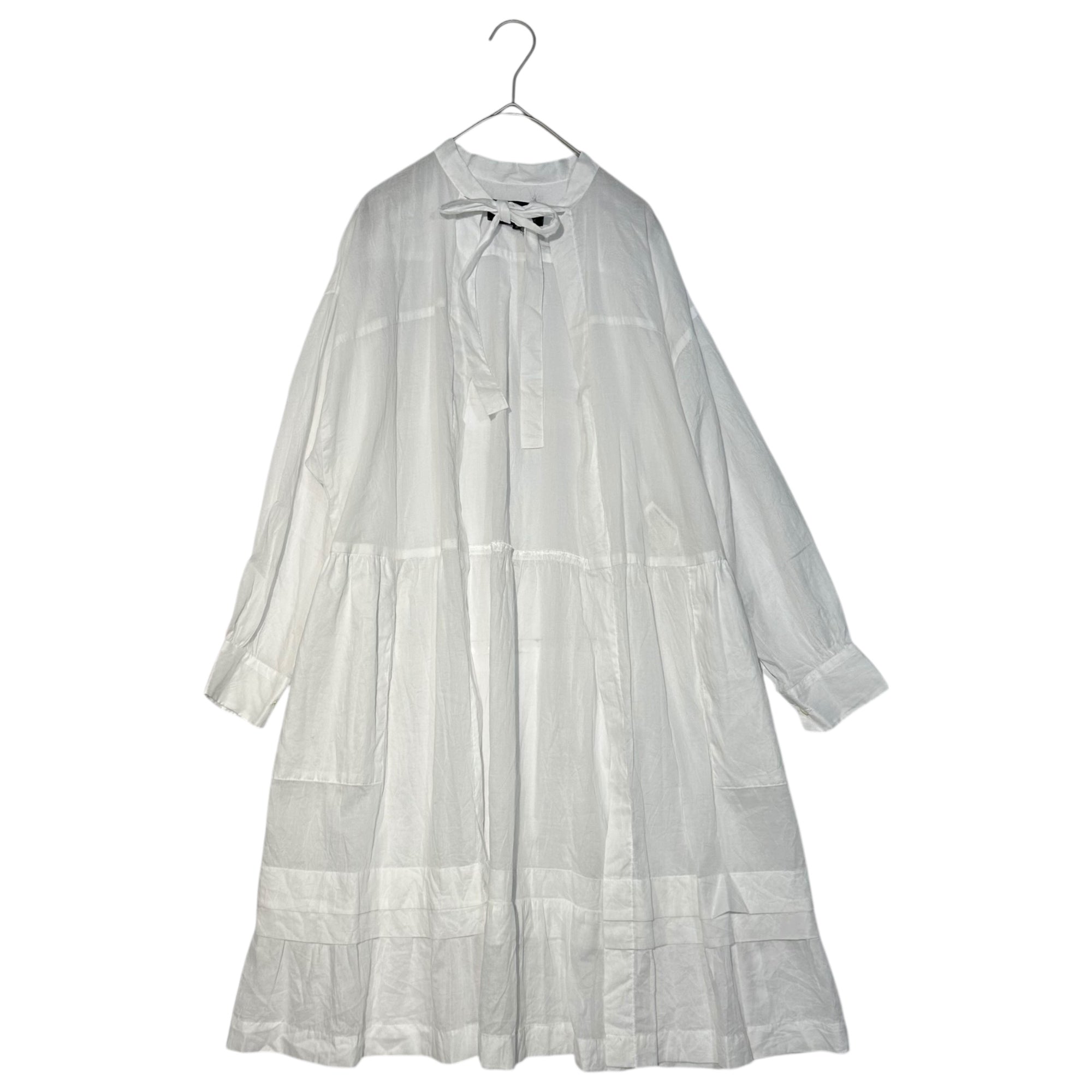 tricot COMME des GARCONS(トリココムデギャルソン) 10SS Cotton L/S Gown Dress コットン 長袖 ガウン ワンピース TE-O030 S ホワイト AD2009