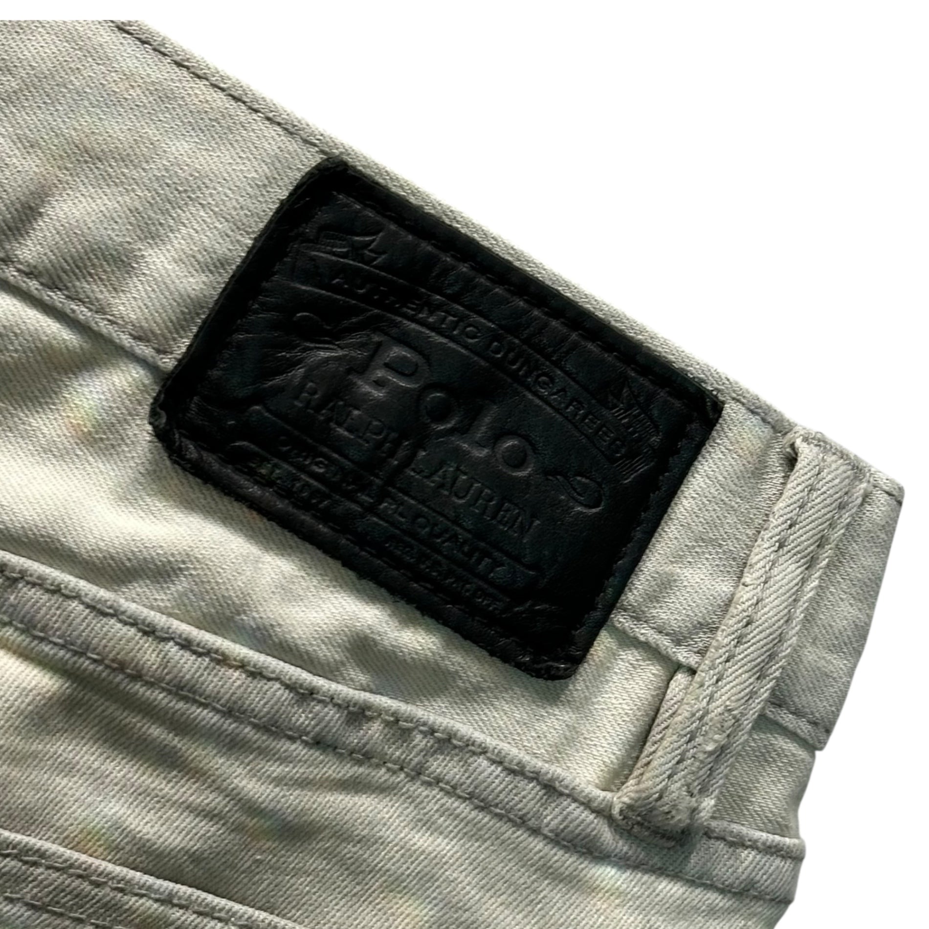 POLO RALPH LAUREN(ポロラルフローレン) Distressed Stretch Biker Denim Pants ダメージ加工 ストレッチ バイカー デニム パンツ 32 ライトグレー スキニー