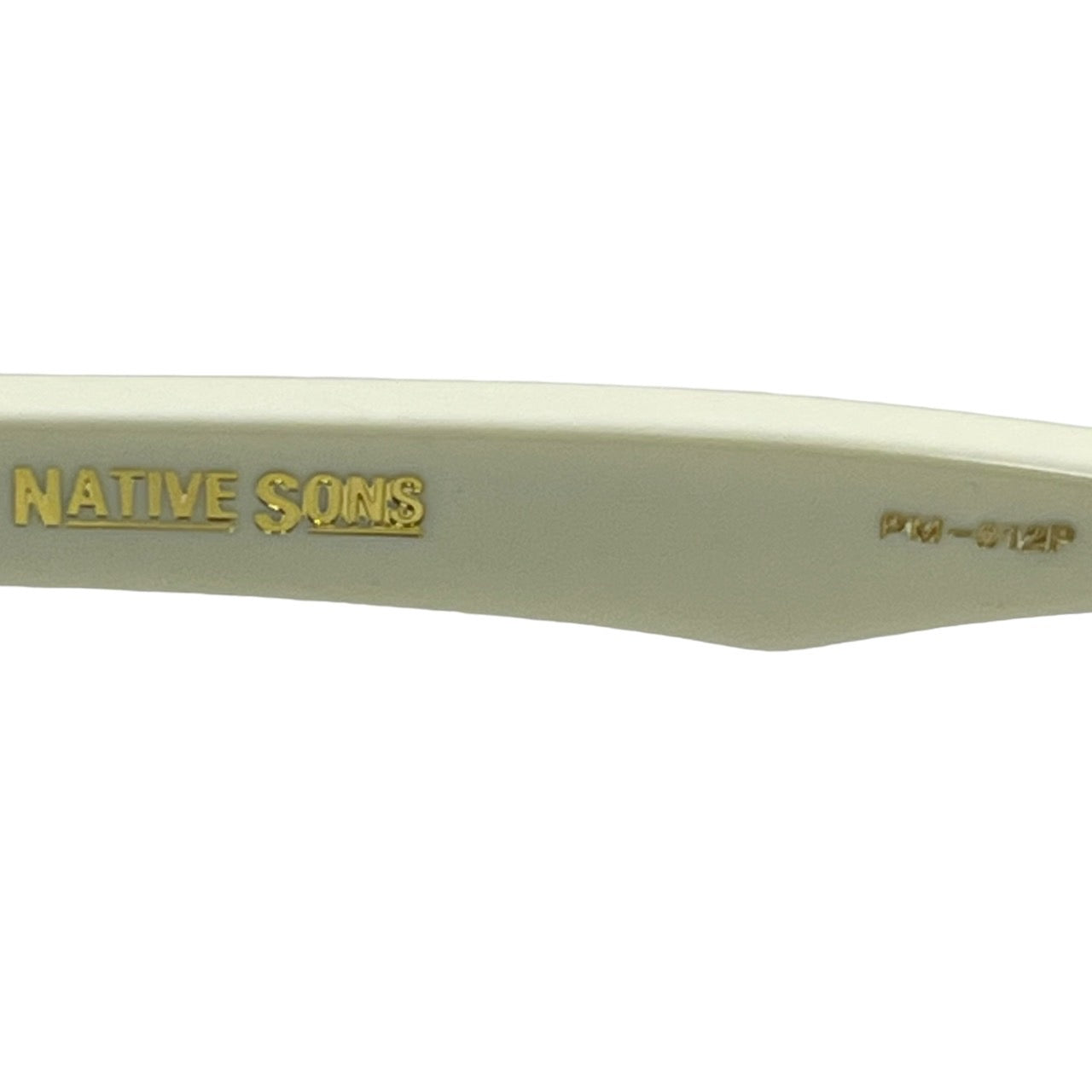 NATIVE SONS(ネイティブサンズ) Hitchcock 44/ヒッチコック パント ブロウ/サングラス PM-012P 44□22-146 ホワイト×ゴールド/BONE/GOLD 日本製
