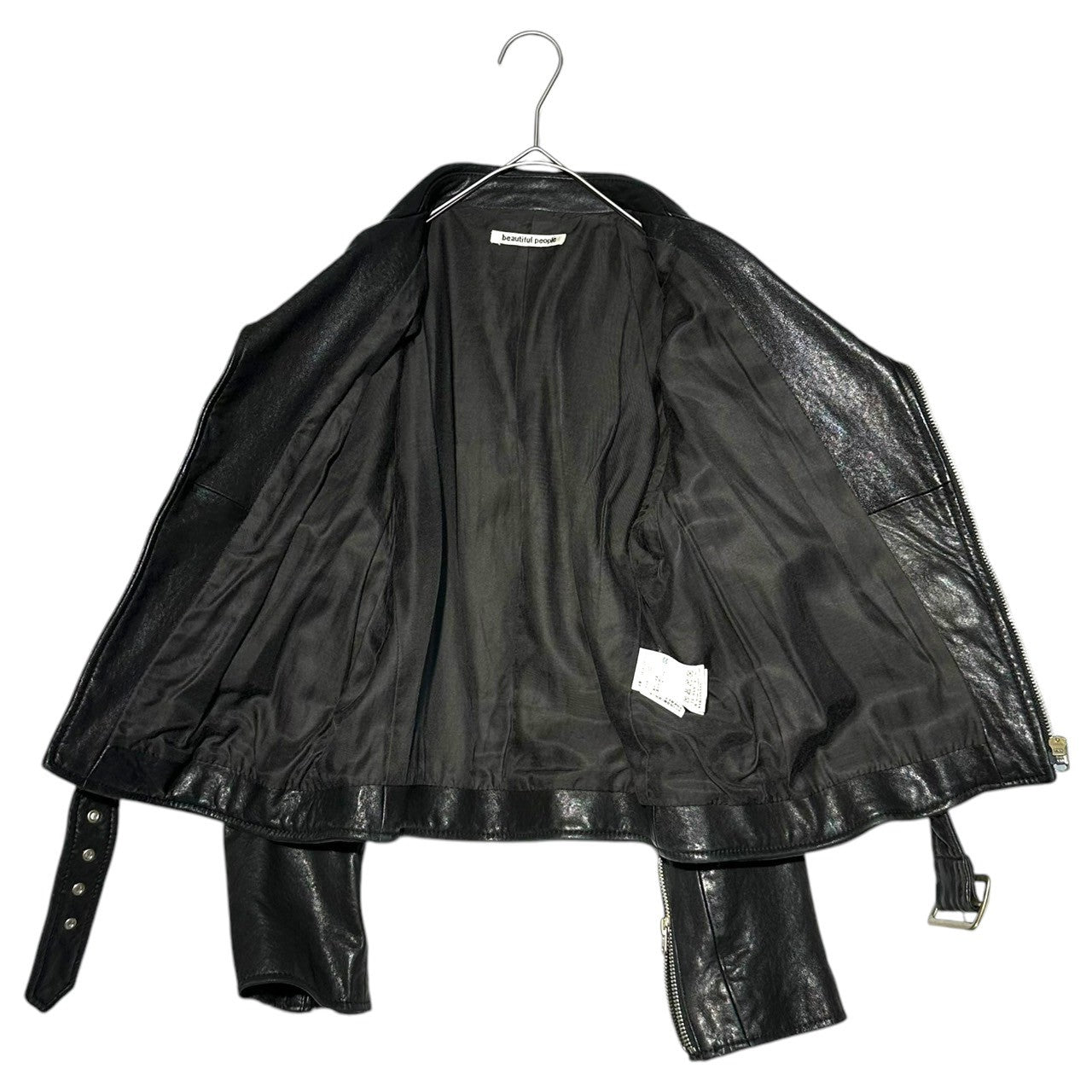 beautiful people(ビューティフルピープル) Riders Jackets ラムレザー ダブル ライダース ジャケット 1343402401 150(M程度) ブラック