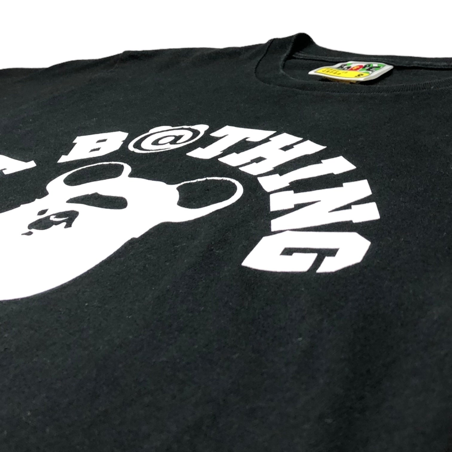 A BATHING APE x Medicom Toy(アベイシングエイプ×メディコムトイ) BE@BRICK Tshirt ベアブリック ロゴ プリント Tシャツ S ブラック×ホワイト