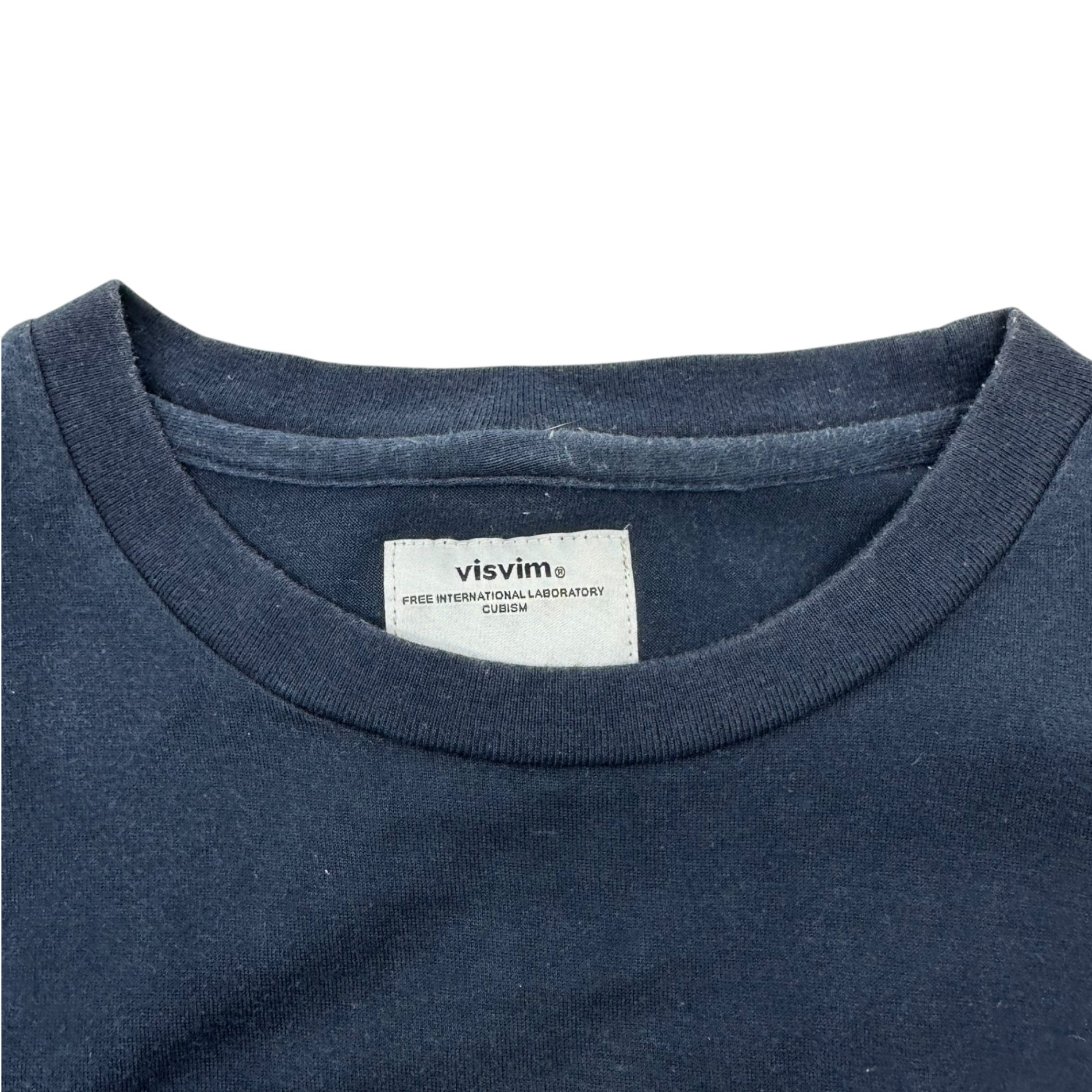 VISVIM(ビズビム/ヴィズヴィム) Beaded Flap Pocket Crew Neck T-Shirt ビーズ装飾 フラップ ポケット クルーネック Tシャツ S ネイビー