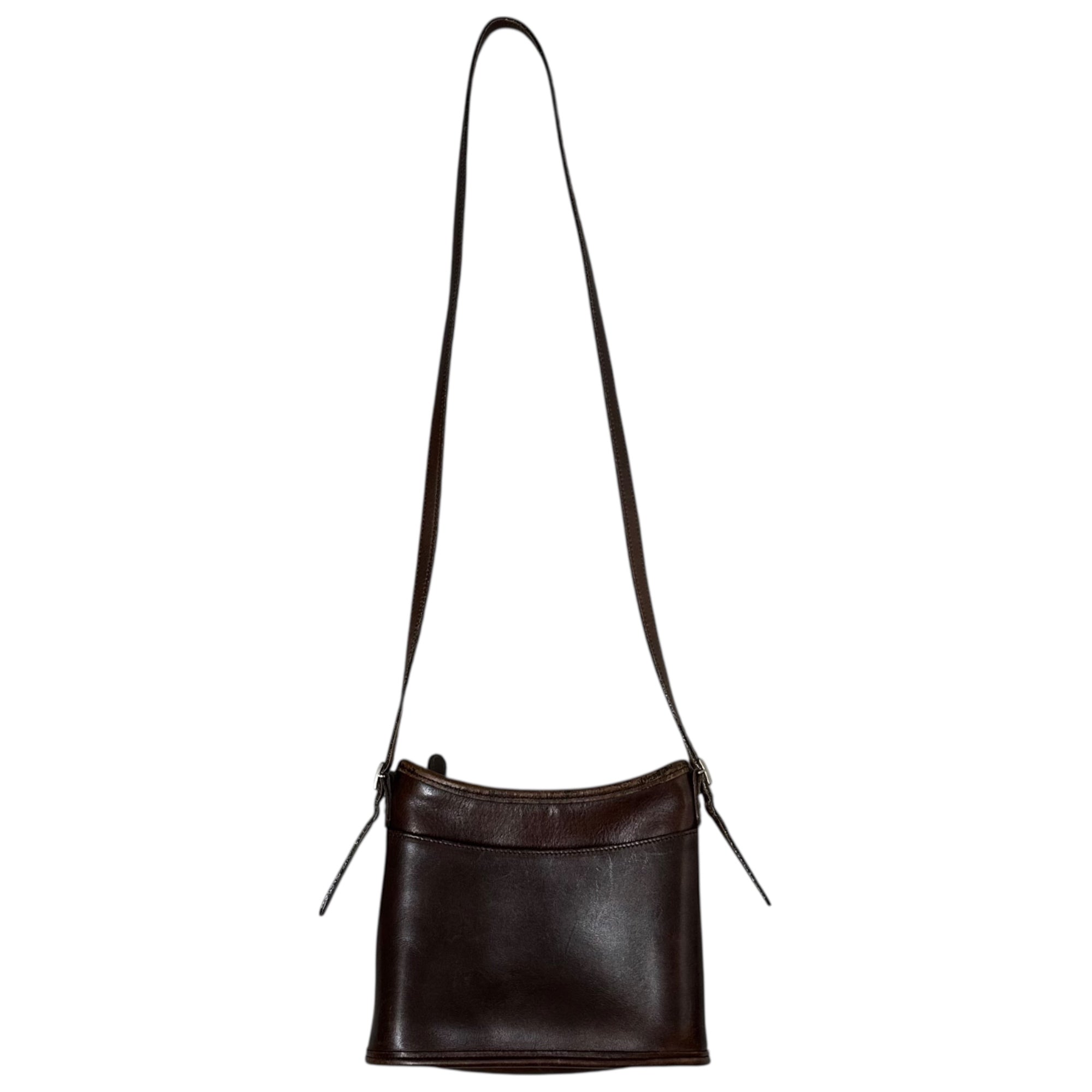 OLD COACH(オールドコーチ) Vintage Leather Shoulder Succotch Bag ヴィンテージ レザー ショルダー サコッシュ バッグ ダークブラウン