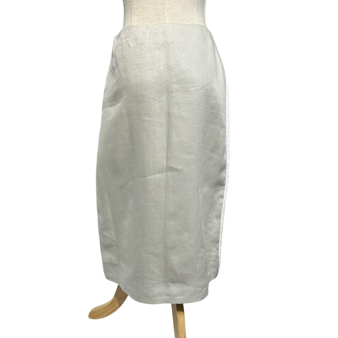 HERMES by Martin Margiela(エルメス バイ マルタン マルジェラ) Margiela period linen bicolor skirt マルジェラ期 リネン バイカラー スカート 38(M程度) ホワイト×ベージュ エルメスジャポンタグ付属