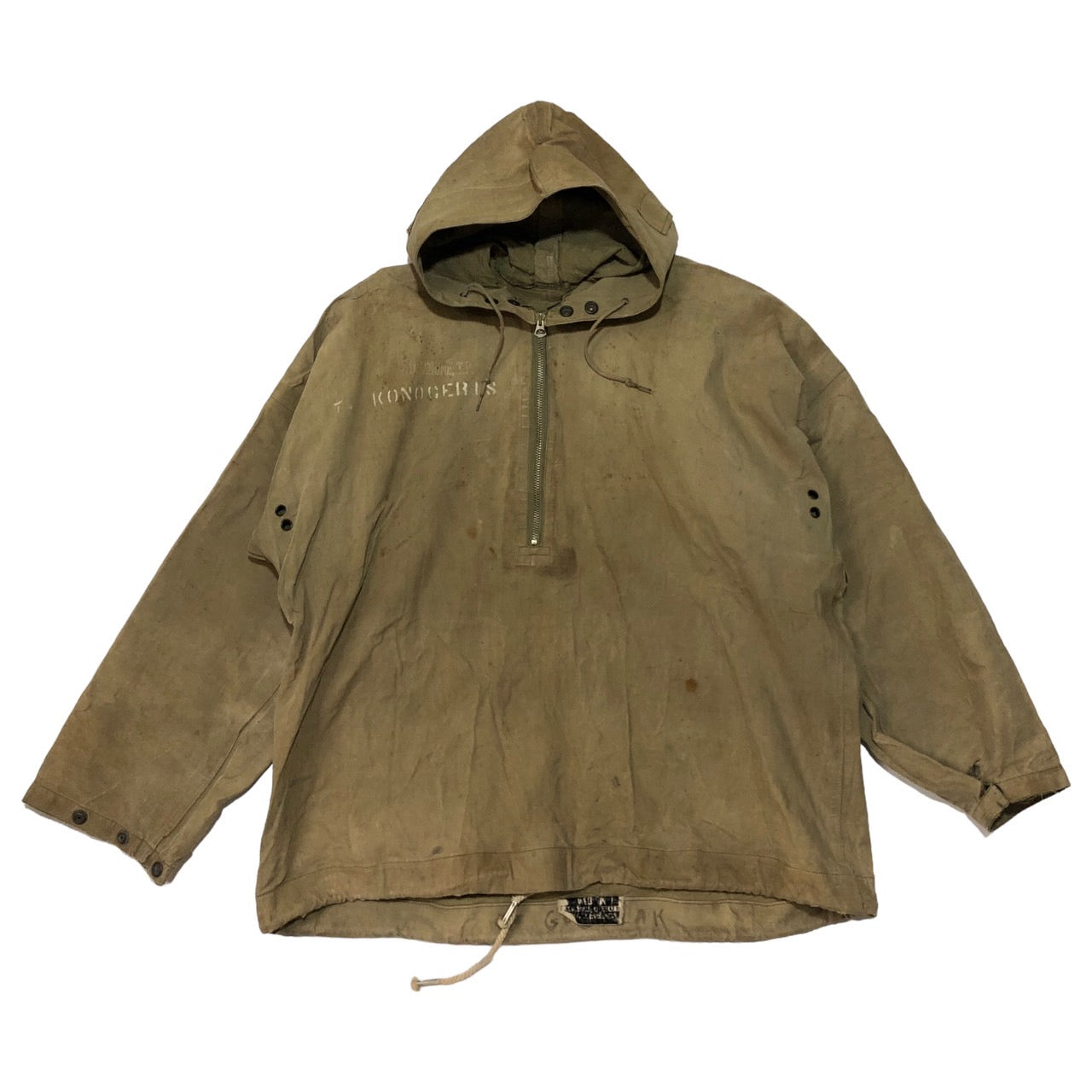 US NAVY(アメリカ海軍) 1940's~ N2 PULLOVER RAIN PARKA/ヴィンテージプルオーバーレインパーカー NOs 99086 MEDIUM カーキ 最初期型 TALONジップ NAVY DEPARTMENT 40年代~ 実物/軍物