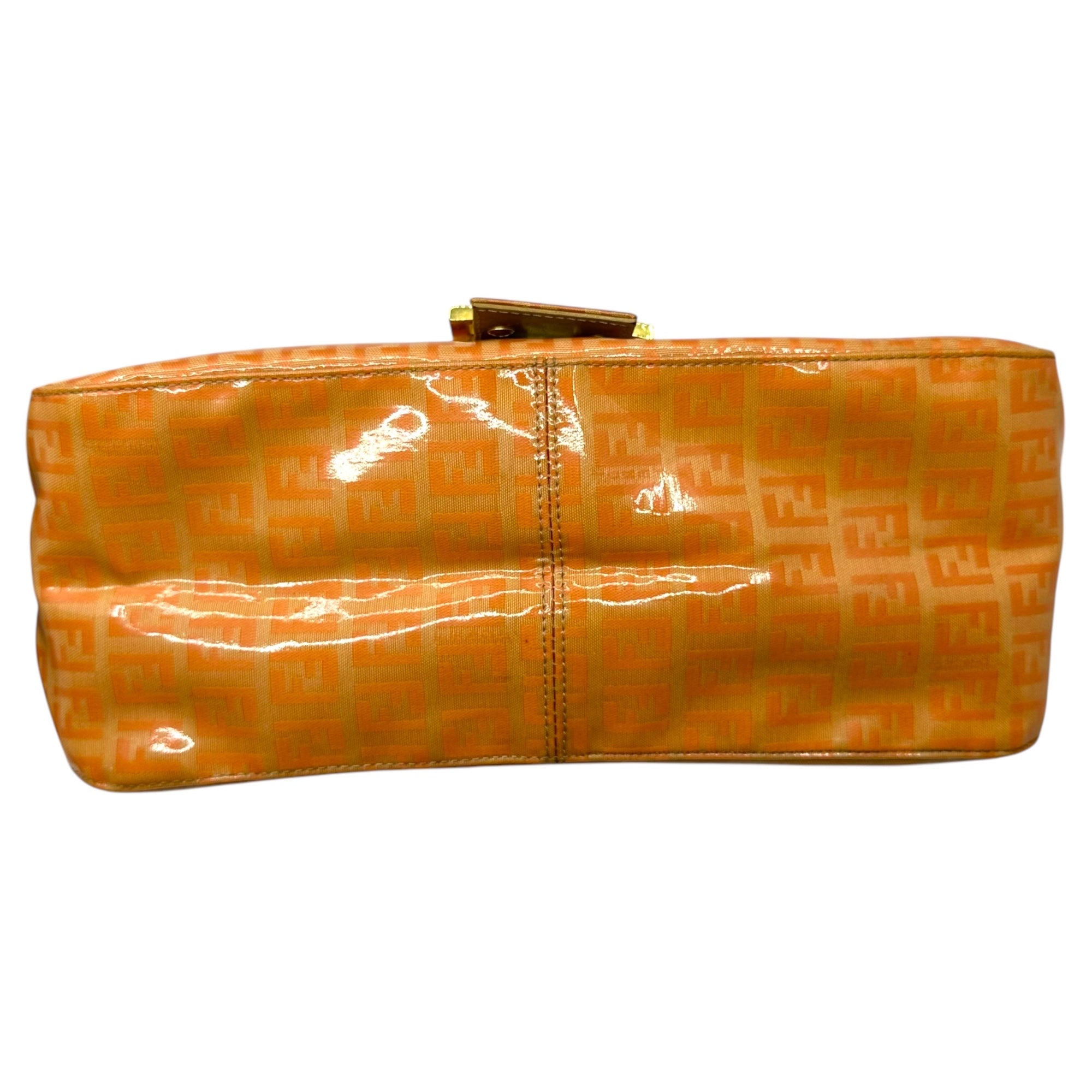 FENDI(フェンディ) Zucchino Enamel Mamma Bucket ズッキーノ エナメル マンマバケット オレンジ ハンド バッグ 肩掛け ワンショルダー ズッカ ヴィンテージ OLD