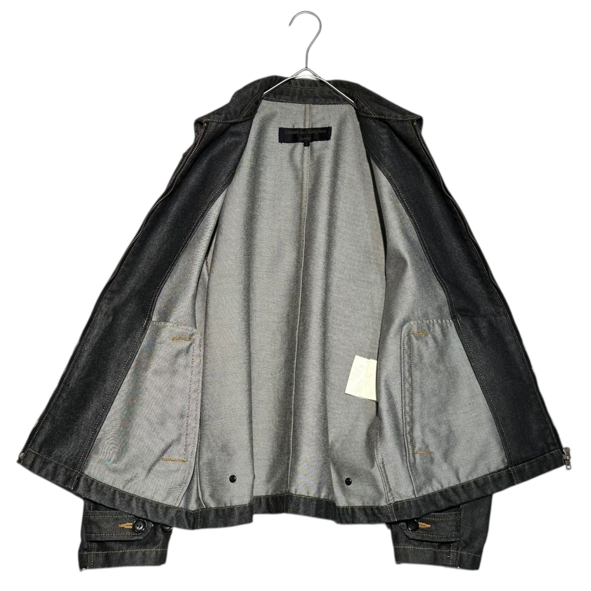 COMME des GARCONS HOMME(コムデギャルソンオム) 90's~00's Denim Zip Up Denim Jacket 田中オム デニム ジップアップ デニム ジャケット S グレー 90年代~ ヴィンテージ ブルゾン スイングトップ