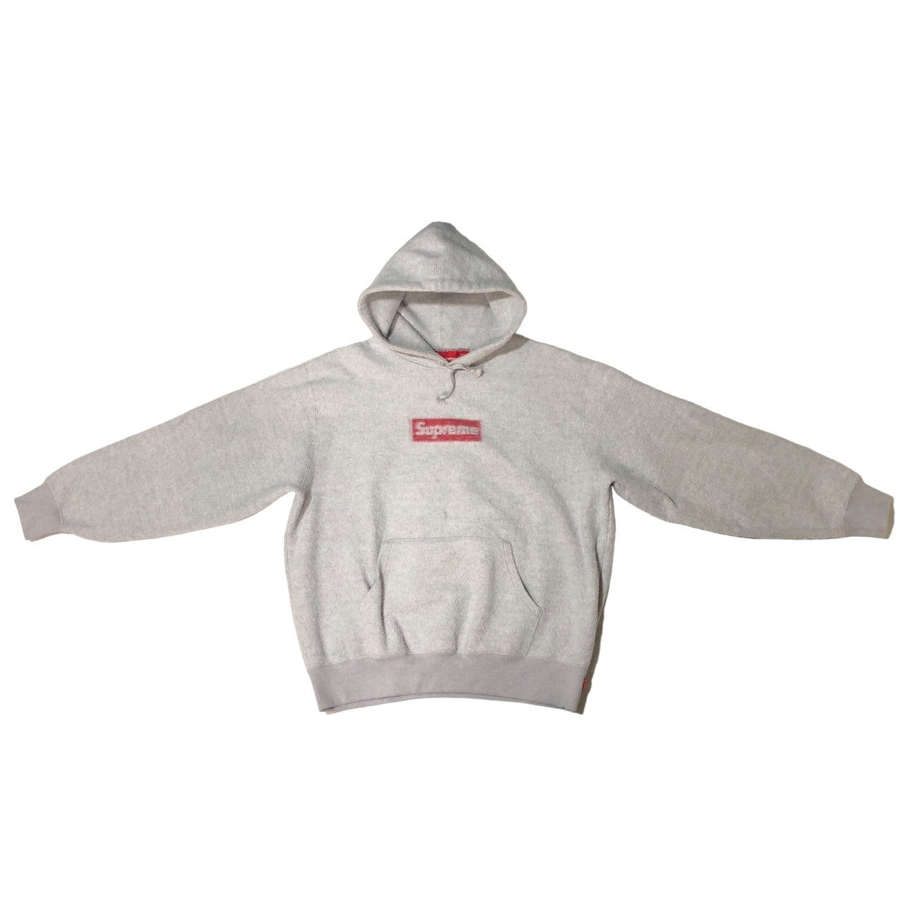 SUPREME(シュプリーム) 23SS Inside Out Box Logo Hooded Sweatshirt ボックスロゴ フーディー スウェット パーカー 起毛 インサイドアウト M グレー×レッド Heather Grey