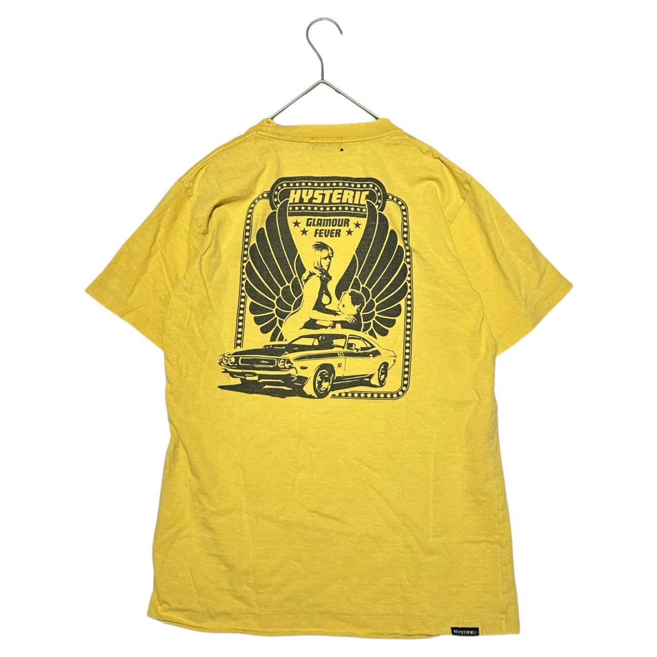 HYSTERIC GLAMOUR(ヒステリックグラマー) 90's HYS GIRL PRINT TEE ヒス ガール プリント Tシャツ FREE イエロー 90年代 車