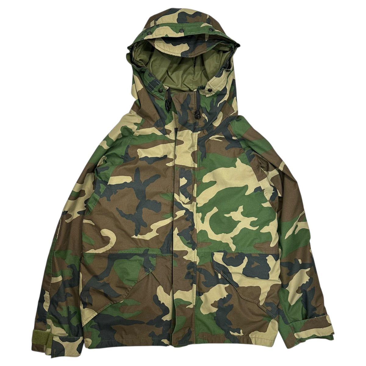 BARRIER WEAR(バリアーウェア) PARKA EXTENDED COLD WEATHER CAMOUFLAGE カモフラ マウンテン パーカー 8415-01-228-1315 MEDIUM-SHORT グリーン×ブラック ウッドランド 迷彩 ジャケット