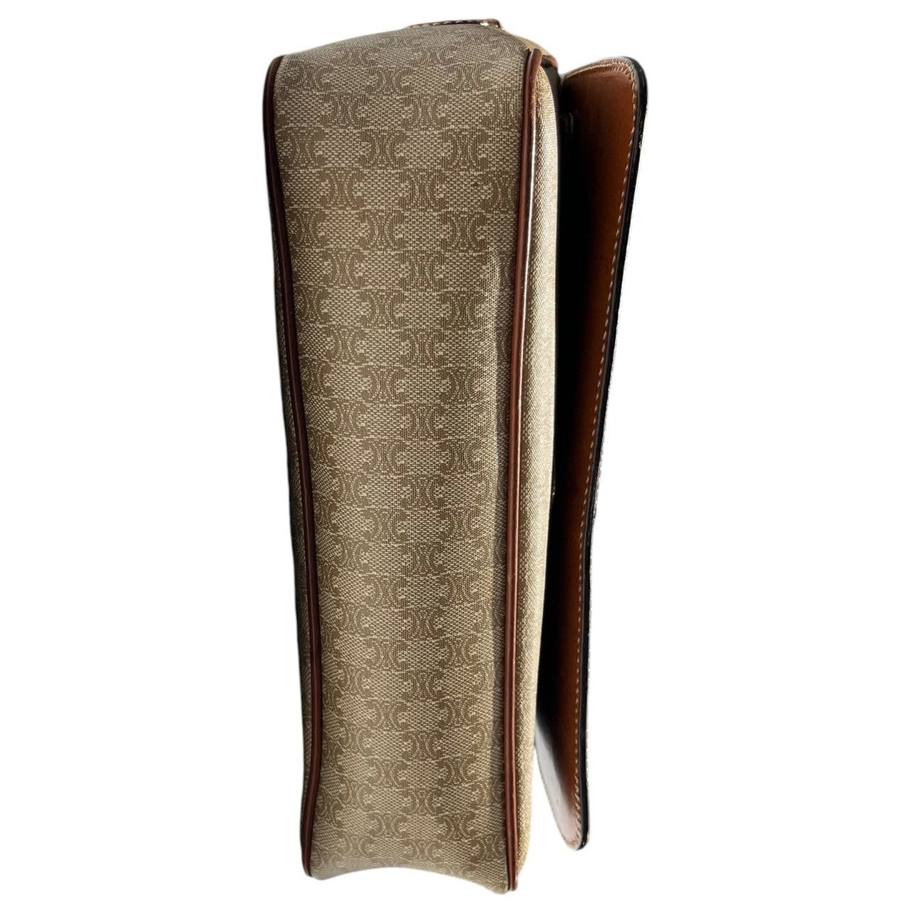 CELINE(セリーヌ) Vintage macadam pattern leather shoulder bag ヴィンテージ マカダム柄 レザー ショルダーバッグ M07 ベージュ×ブラウン OLD