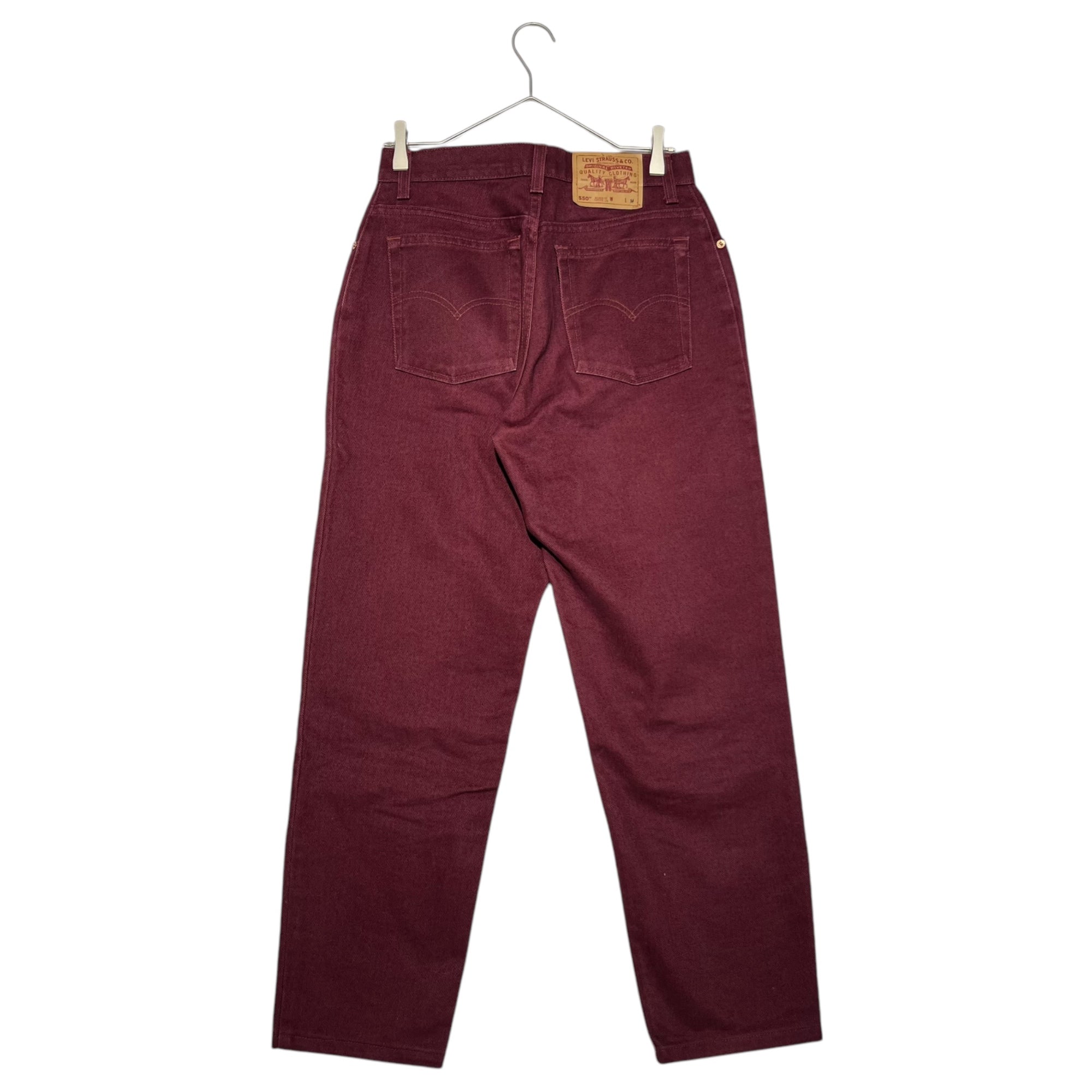 Levi's(リーバイス) 90's 550 先染め テーパード カラー デニム パンツ 15551-4390 10 REG.M ワインレッド