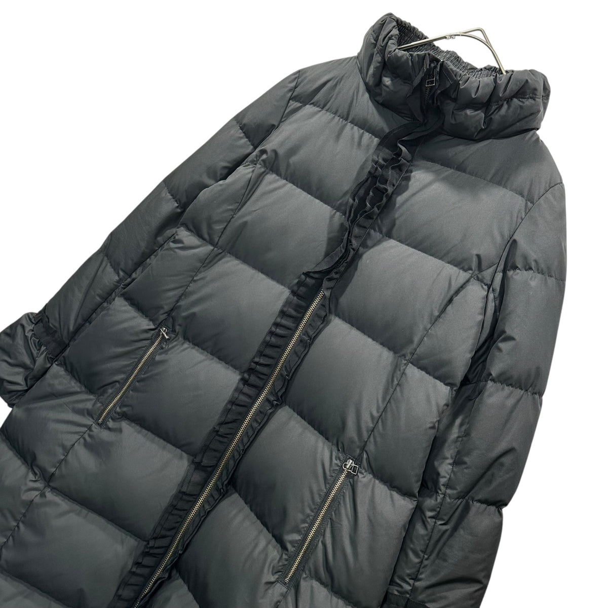 LANVIN en Bleu(ランバンオンブルー) Raccoon Fur-Trimmed Hooded Down Coat ラグーンファー フーデッド ダウン コート 3706102 36 ブラック ジャケット